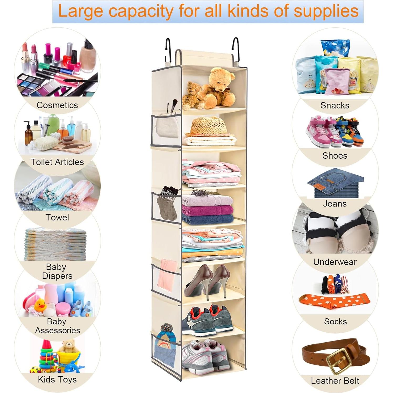 Organizador Colgante de Zapatos Roomtalk Beige 8 Estantes 121.92 cm