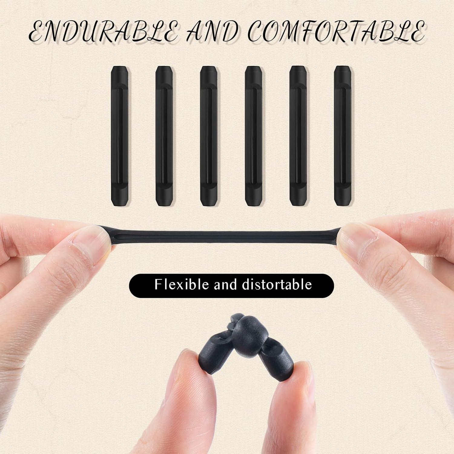 12 Pares Almohadillas de Silicona Frienda para Gafas - Negro