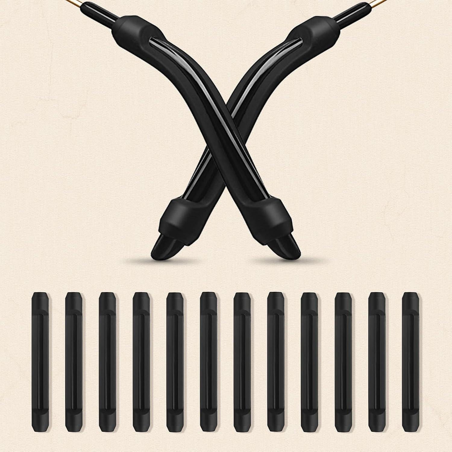 12 Pares Almohadillas de Silicona Frienda para Gafas - Negro