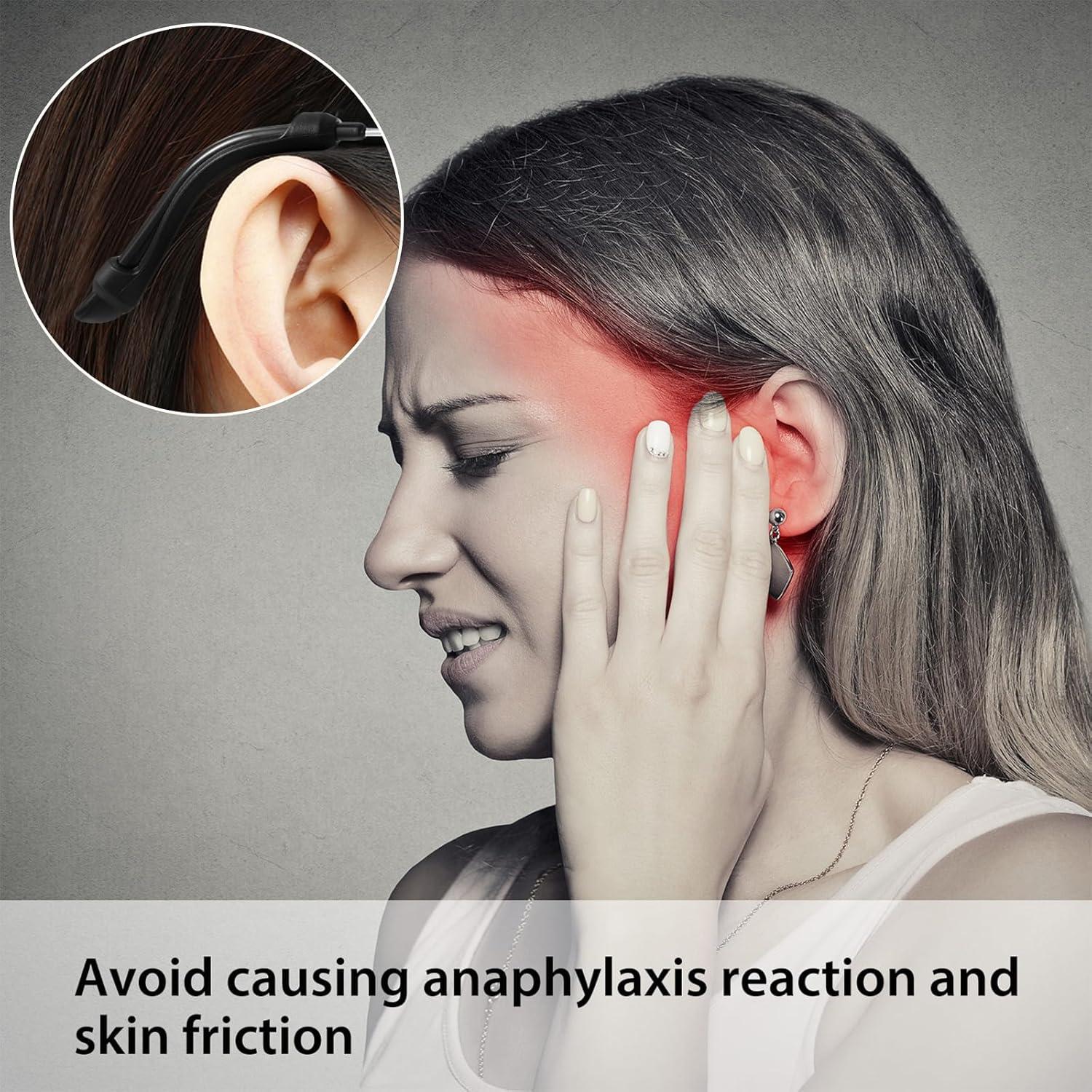 12 Pares Almohadillas de Silicona Frienda para Gafas - Negro