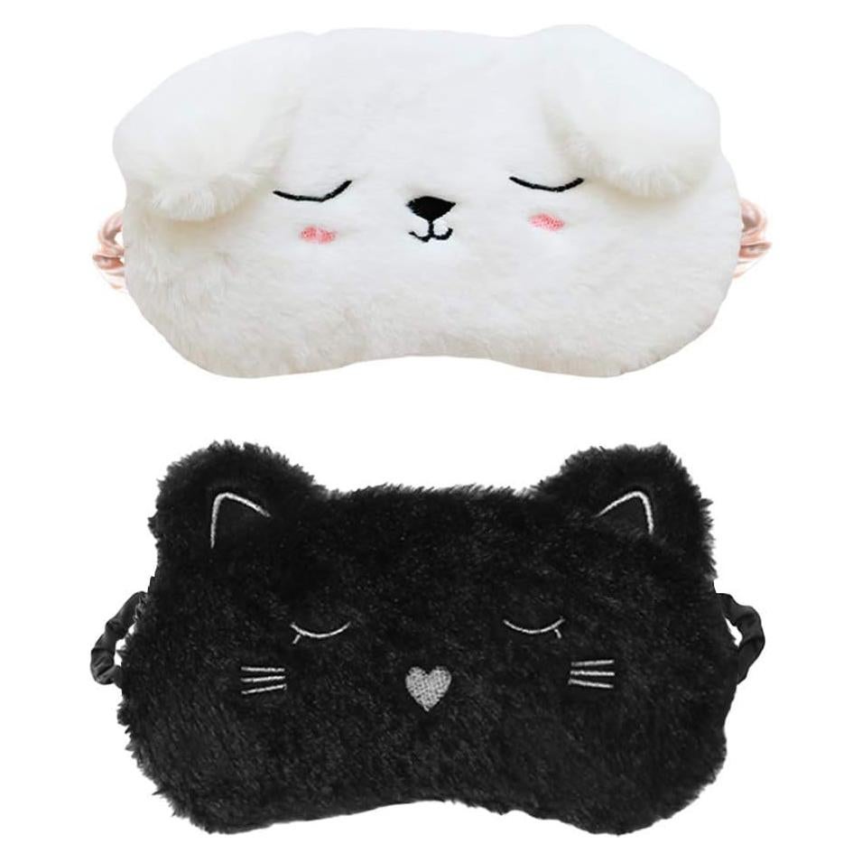 Paquete de 2 Máscaras de Sueño de Peluche Ayygiftideas