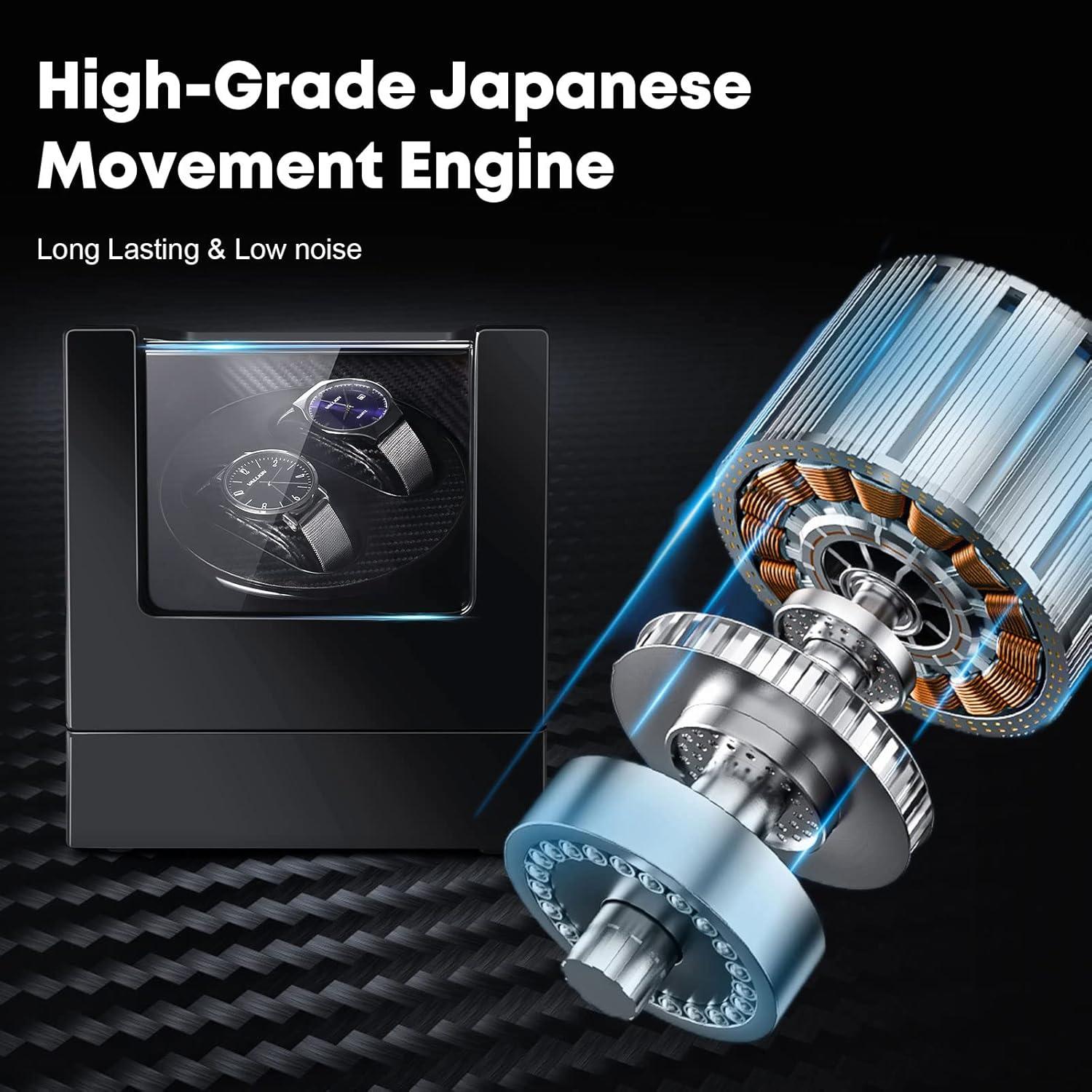 Enrollador de Reloj Uten Doble Automático Negro de Lujo