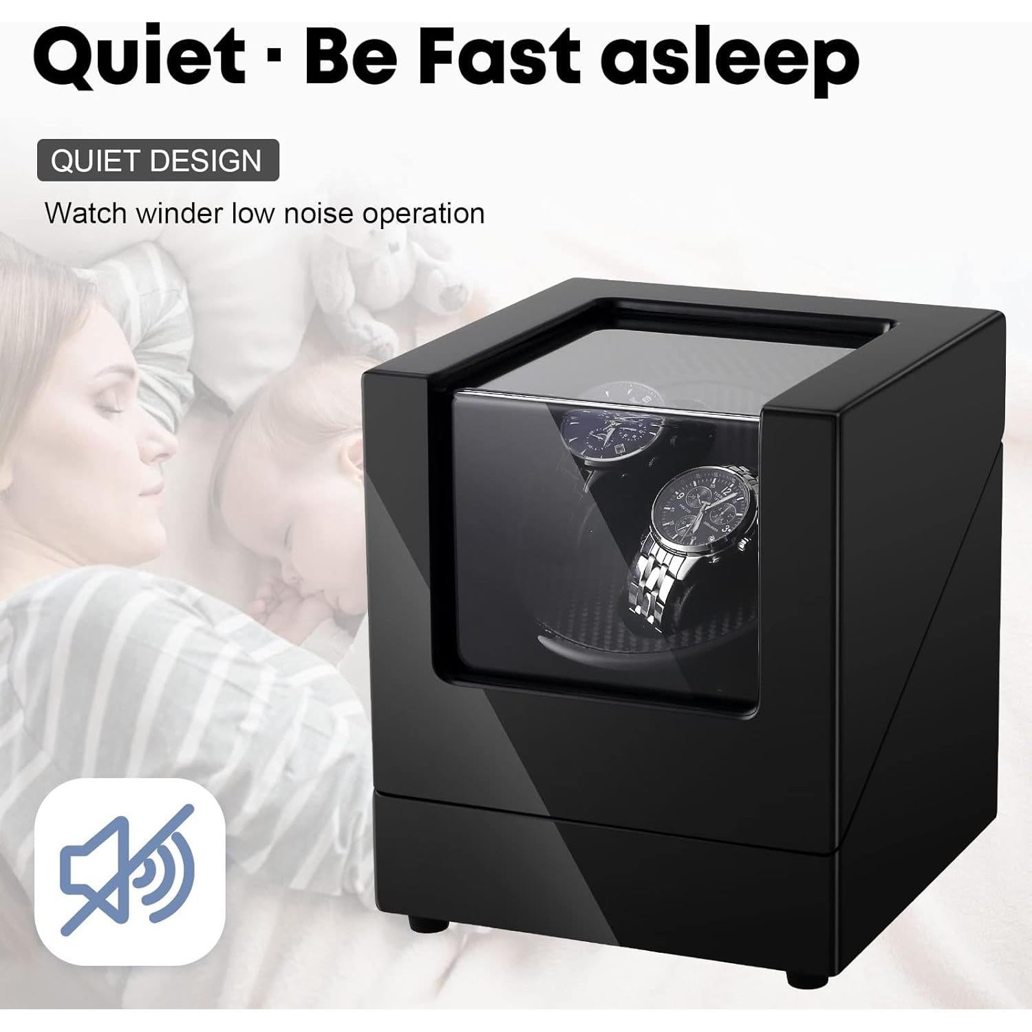 Enrollador de Reloj Uten Doble Automático Negro de Lujo