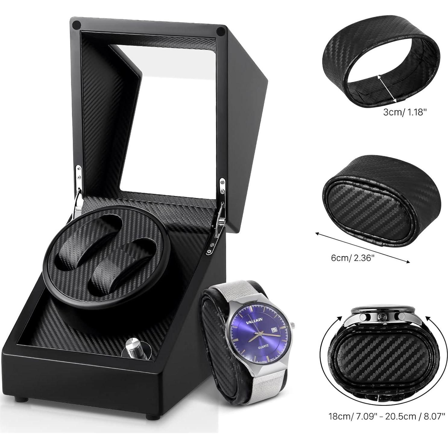 Enrollador de Reloj Uten Doble Automático Negro de Lujo