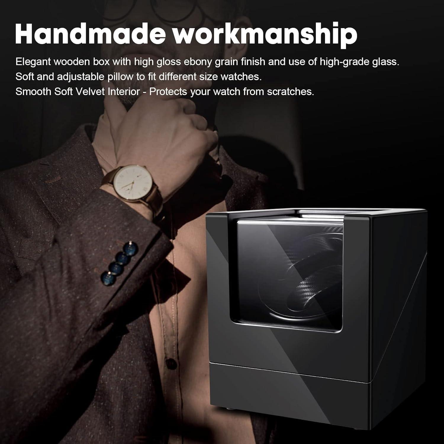 Enrollador de Reloj Uten Doble Automático Negro de Lujo