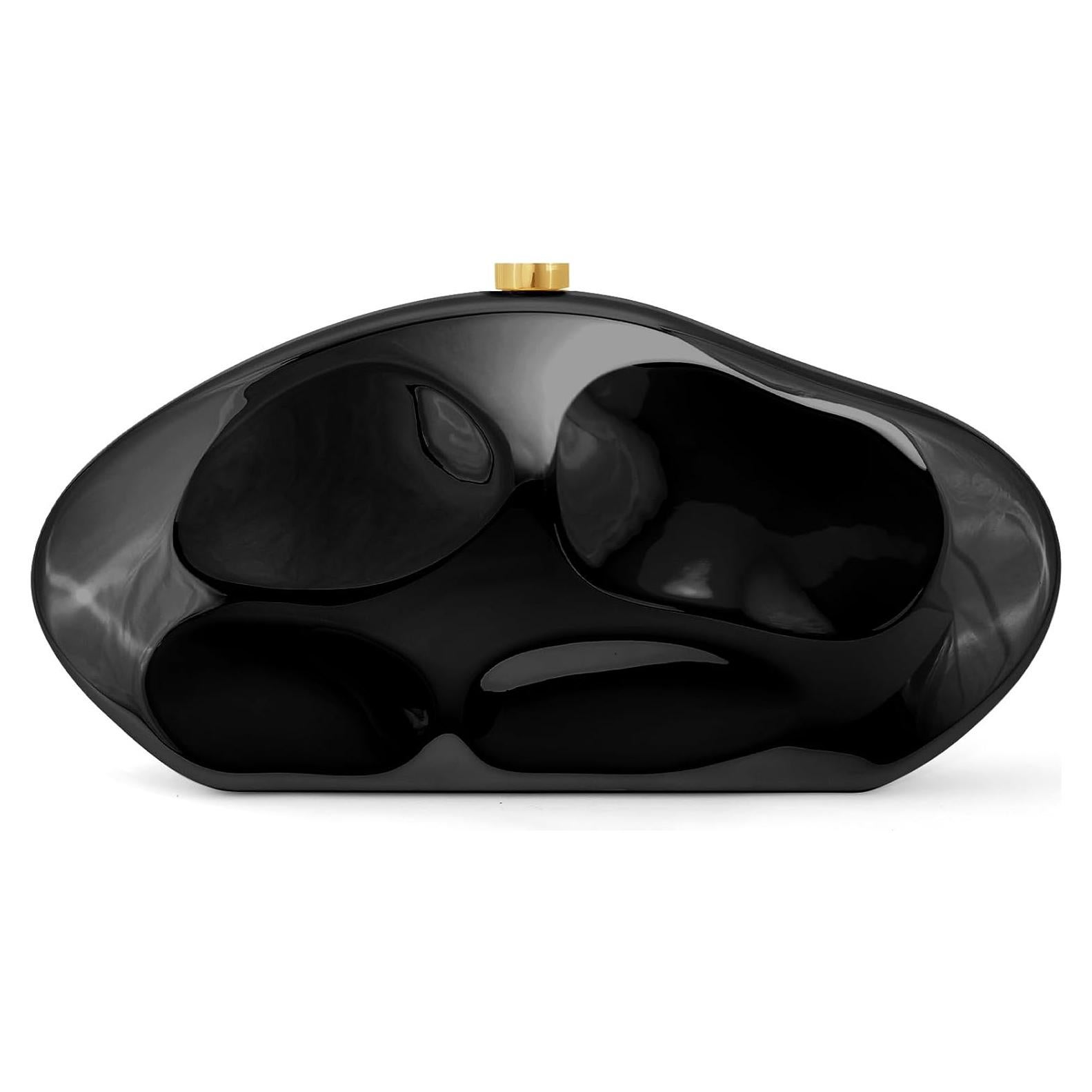 Bolso de mano acrílico dorado para mujeres con cadena 27.94 cm