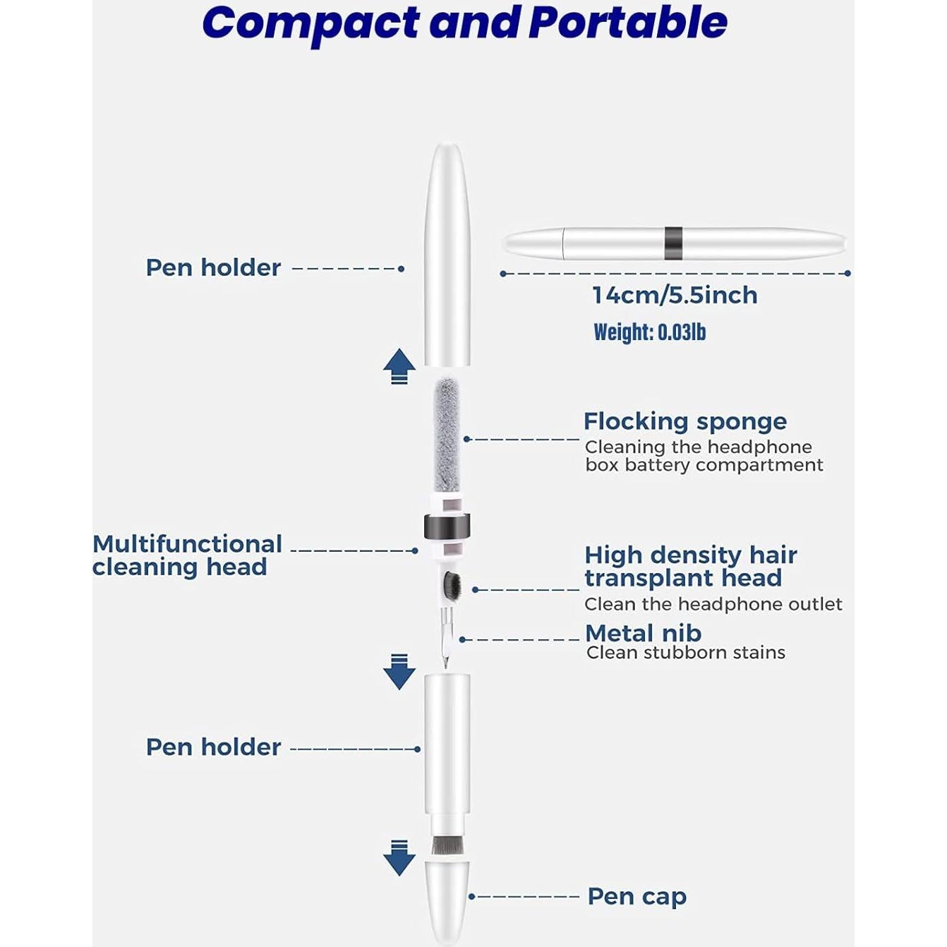 Kit de Limpieza 4 en 1 AHERO para AirPods y Teclados - Negro