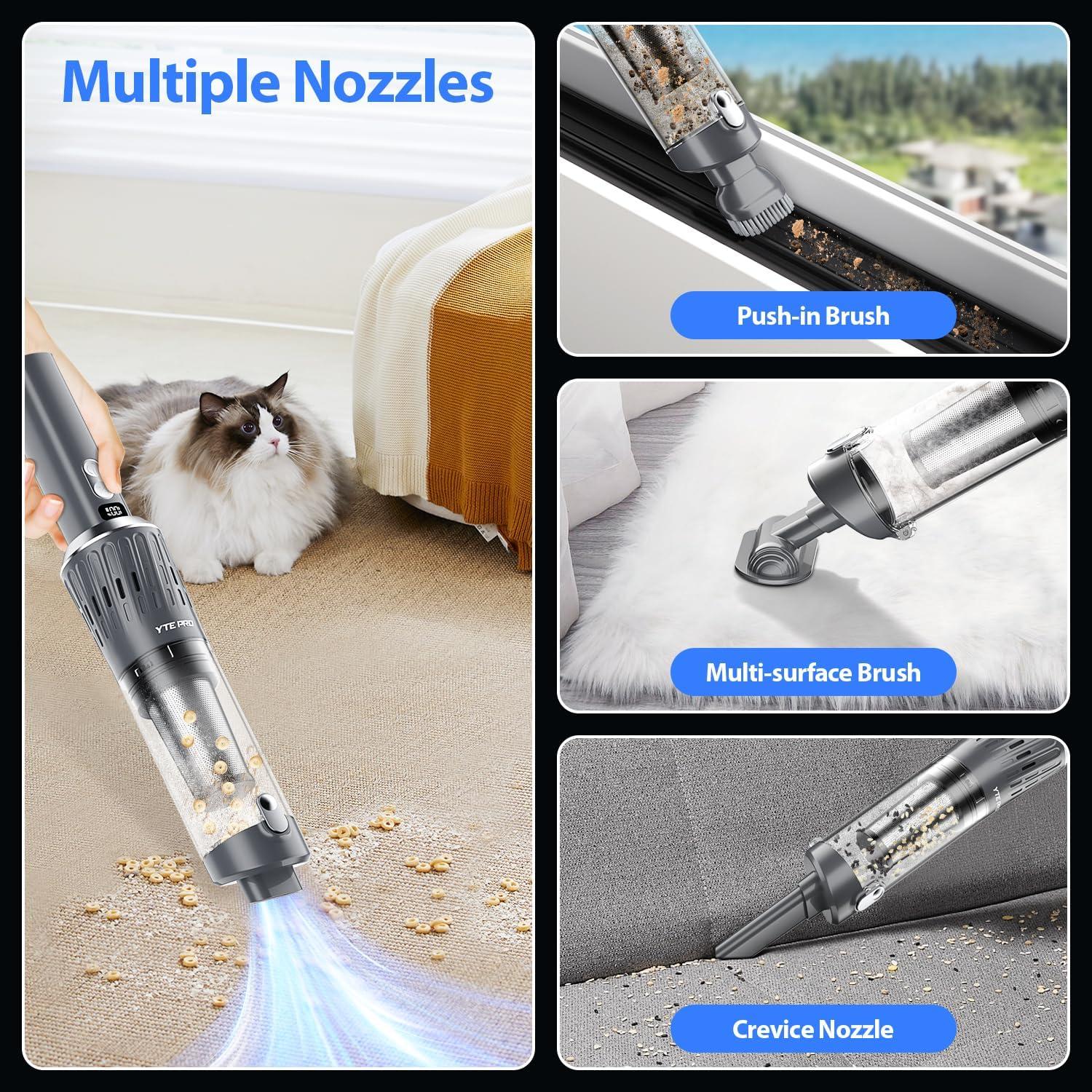 Aspiradora de Mano Inalámbrica YTE PRO VC-D17B1 25000Pa Plata