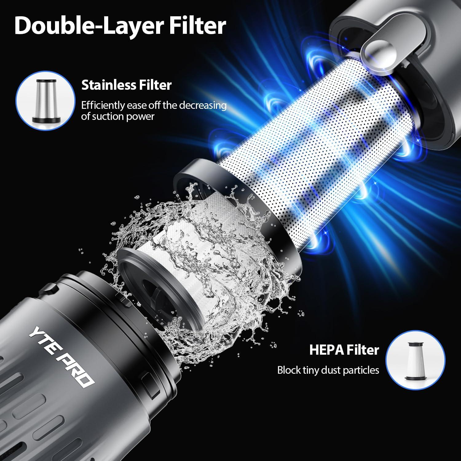 Aspiradora de Mano Inalámbrica YTE PRO VC-D17B1 25000Pa Plata