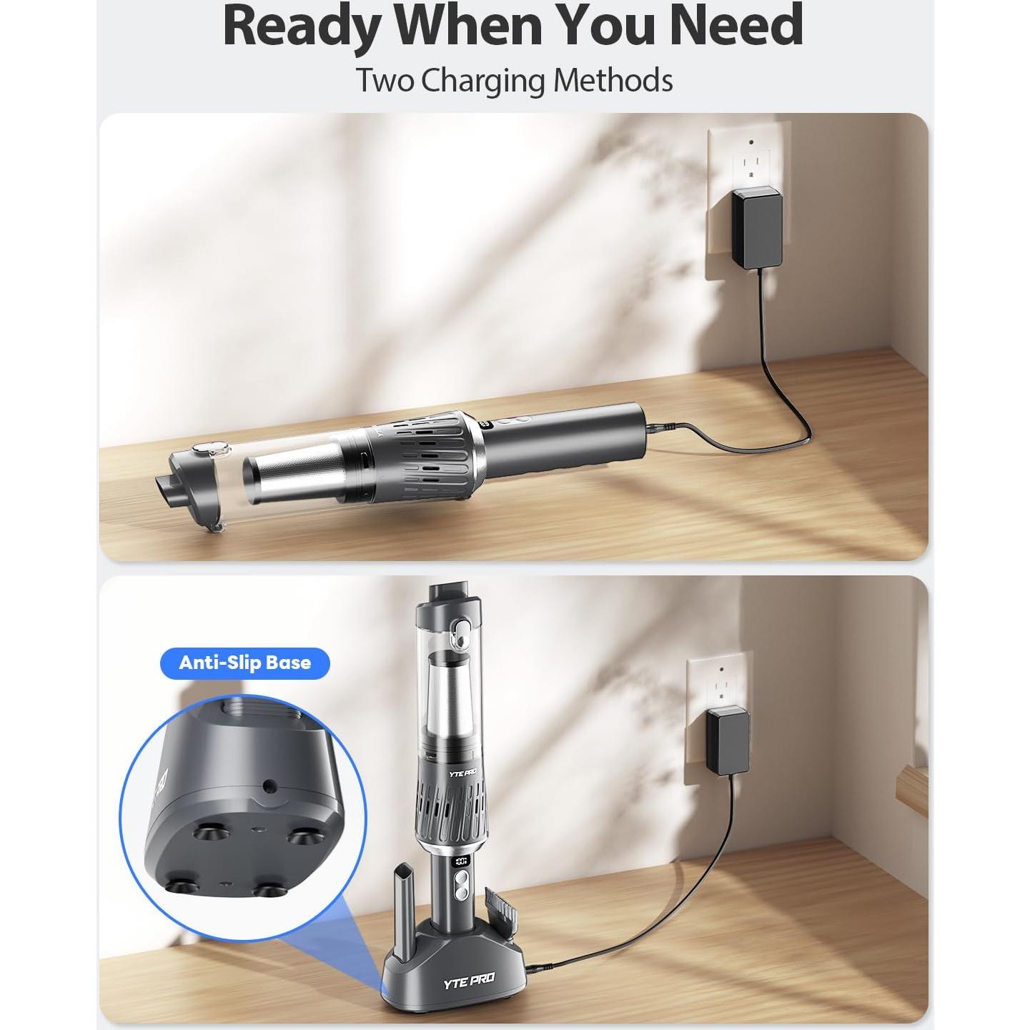 Aspiradora de Mano Inalámbrica YTE PRO VC-D17B1 25000Pa Plata