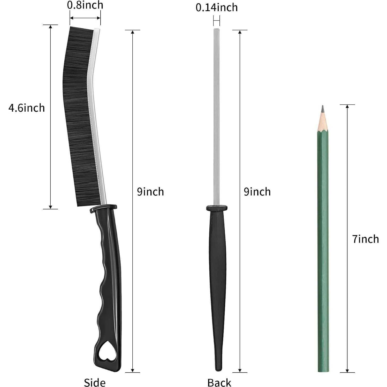 Cepillo de limpieza de ranuras 4TH - Cerdas duras, negro