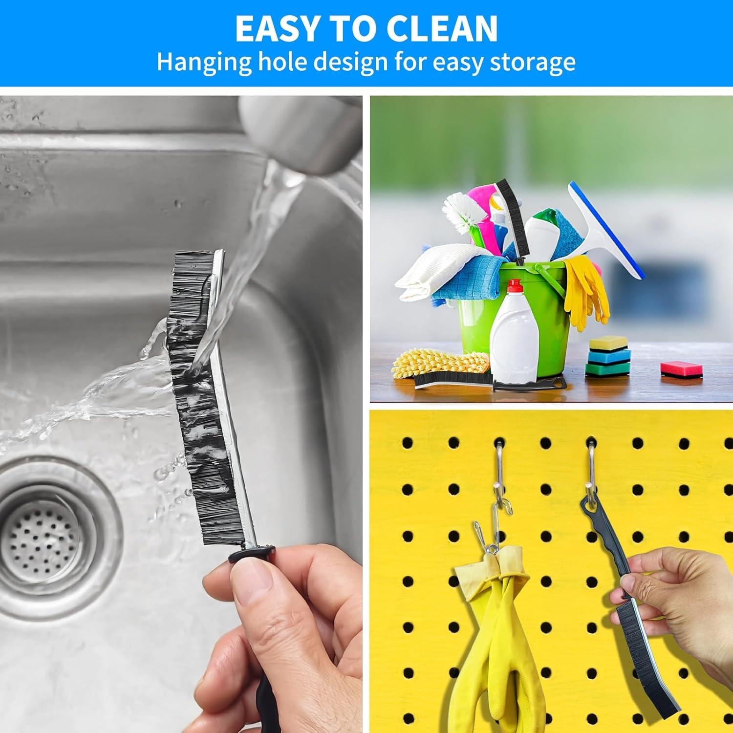 Cepillo de limpieza de ranuras 4TH - Cerdas duras, negro