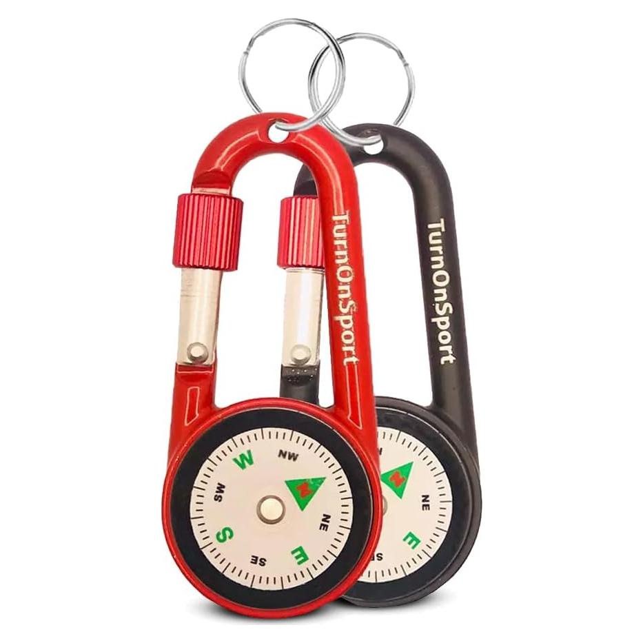 Brújula Compacta con Clip Carabiner TurnOnSport - 2 Piezas