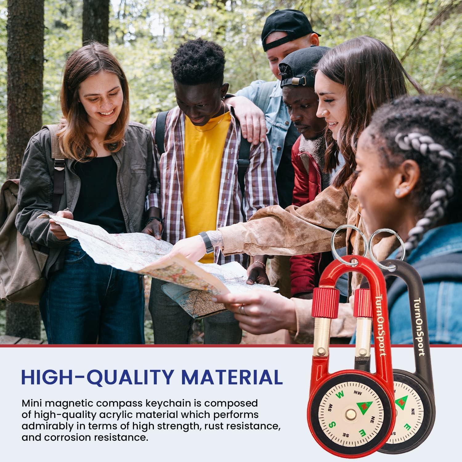 Brújula Compacta con Clip Carabiner TurnOnSport - 2 Piezas