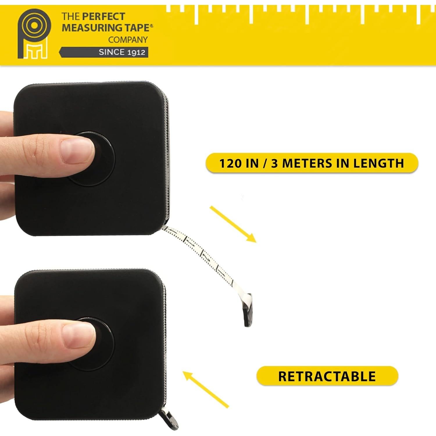 Cinta Métrica Perfecta SR18 - Retráctil 3m Negra Flexible