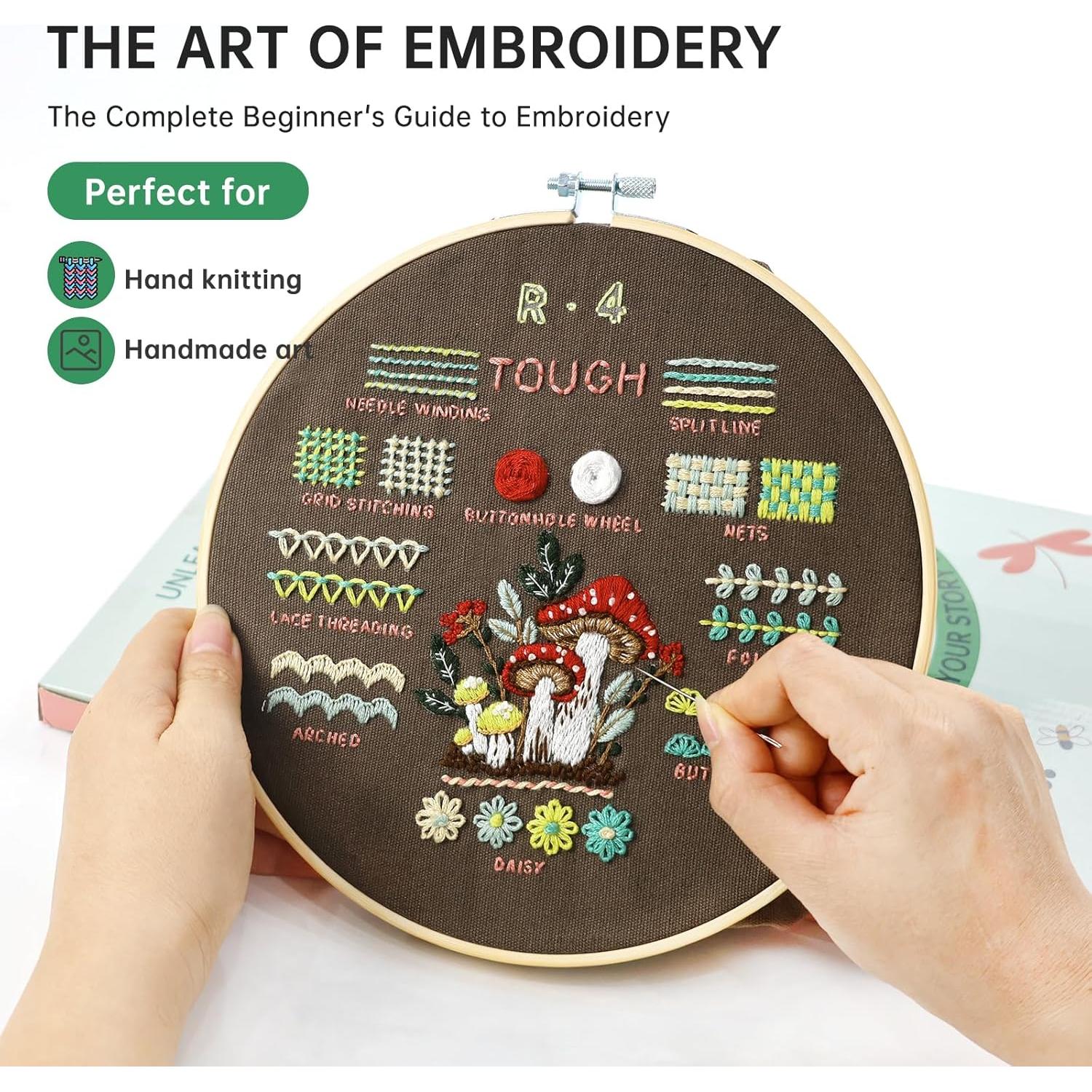 Kit de Bordado para Principiantes Cyanfour - 4 Etapas, 42 Piezas