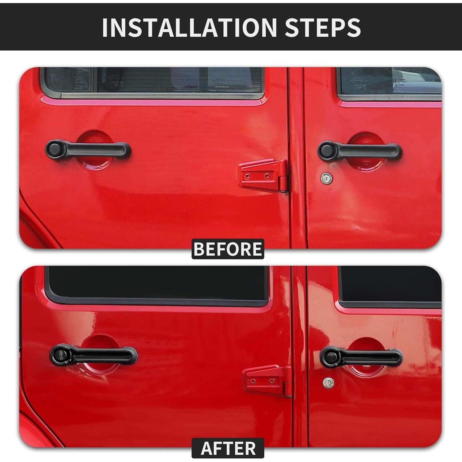 Cubiertas de Manijas de Puerta JeCar para Jeep Wrangler 2007-2017