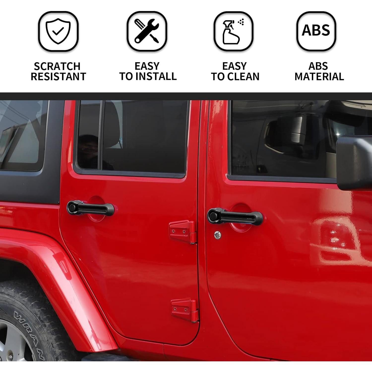 Cubiertas de Manijas de Puerta JeCar para Jeep Wrangler 2007-2017