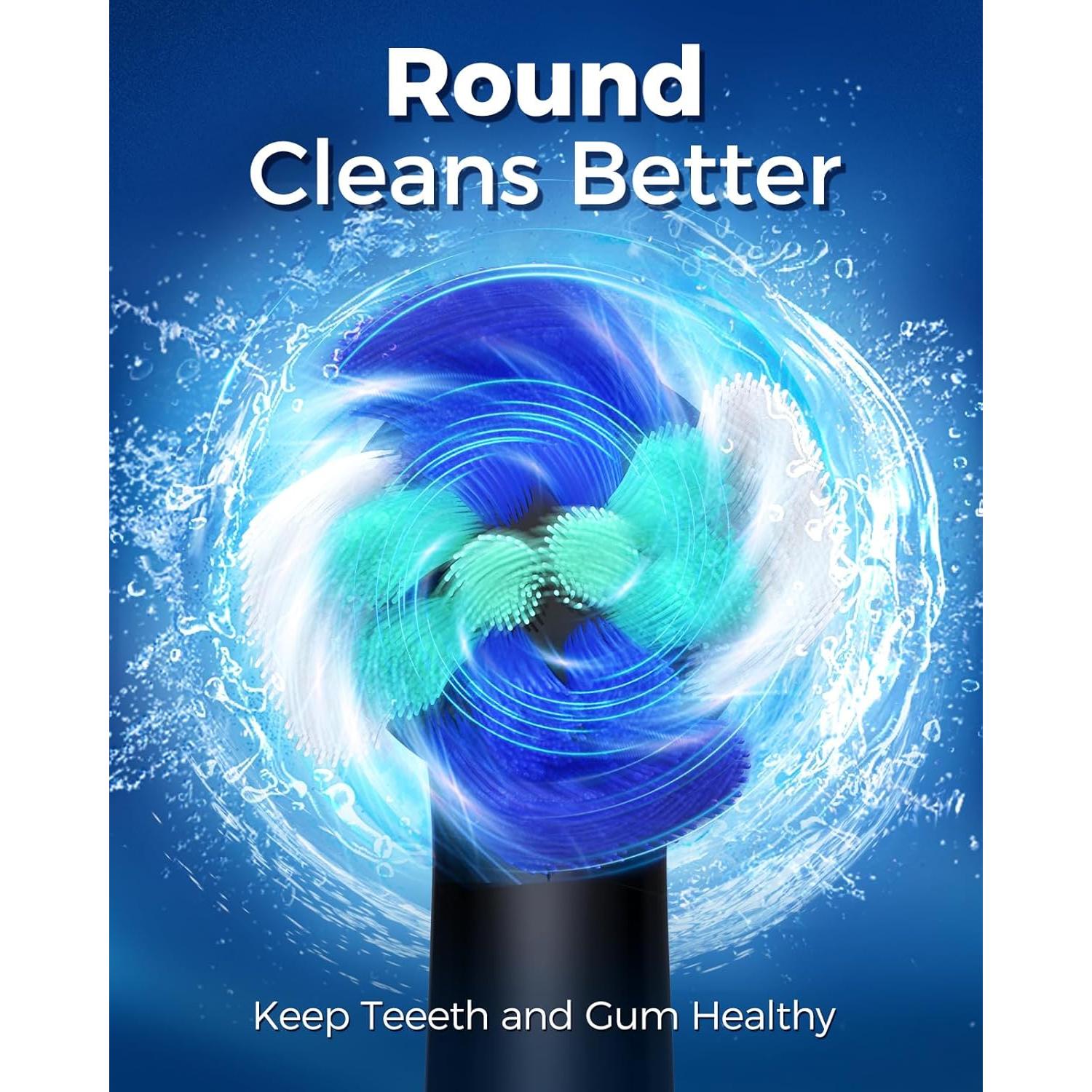 Cepillo de dientes eléctrico TEETHEORY con 8 cabezales y 4 modos