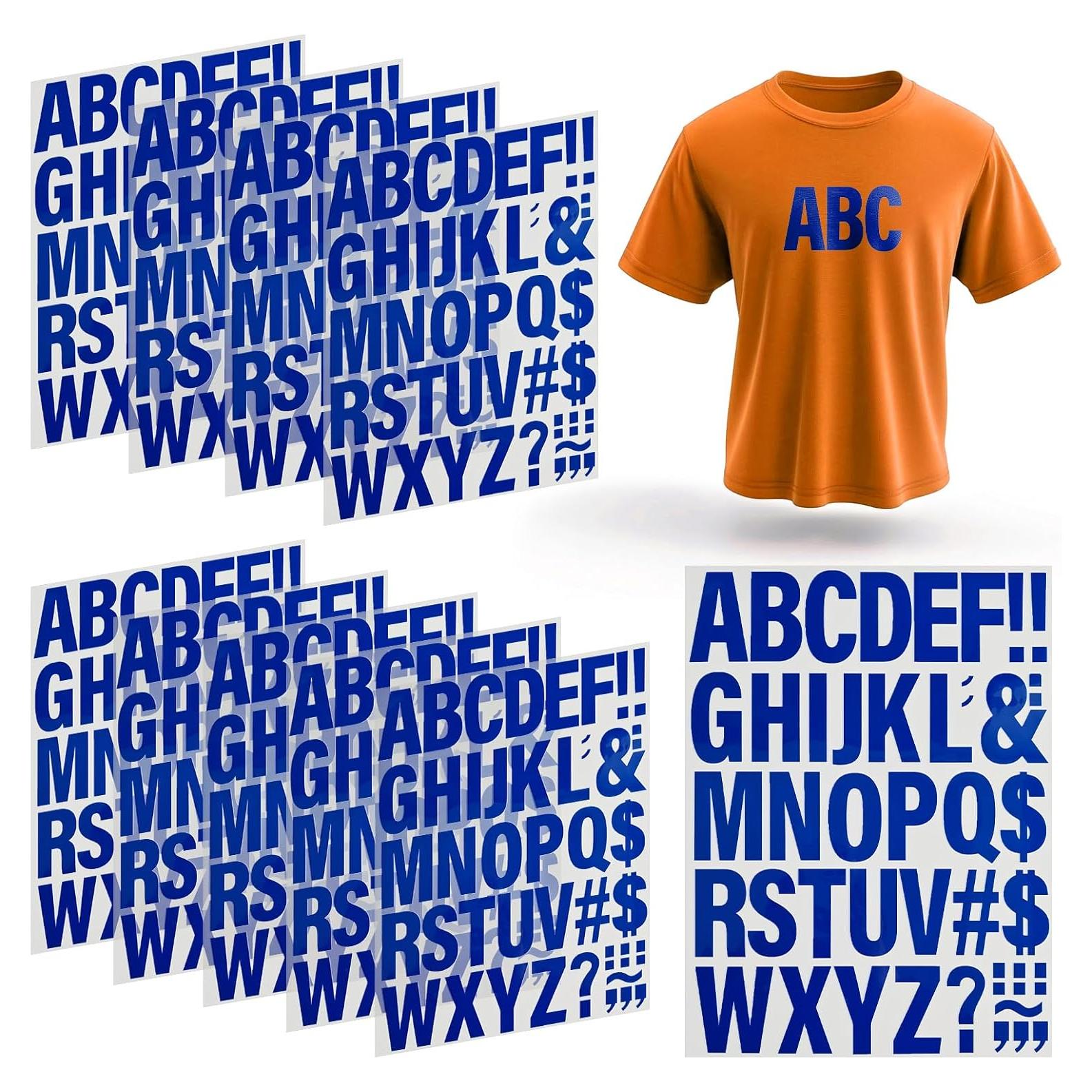 10 Hojas Letras Termoadhesivas Azules CXWLJL para Ropa