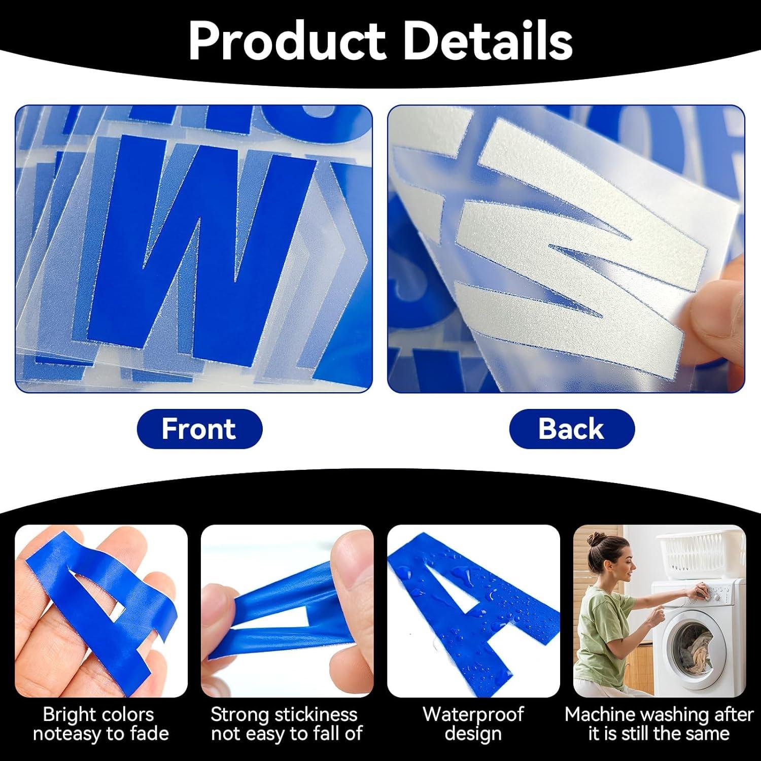 10 Hojas Letras Termoadhesivas Azules CXWLJL para Ropa