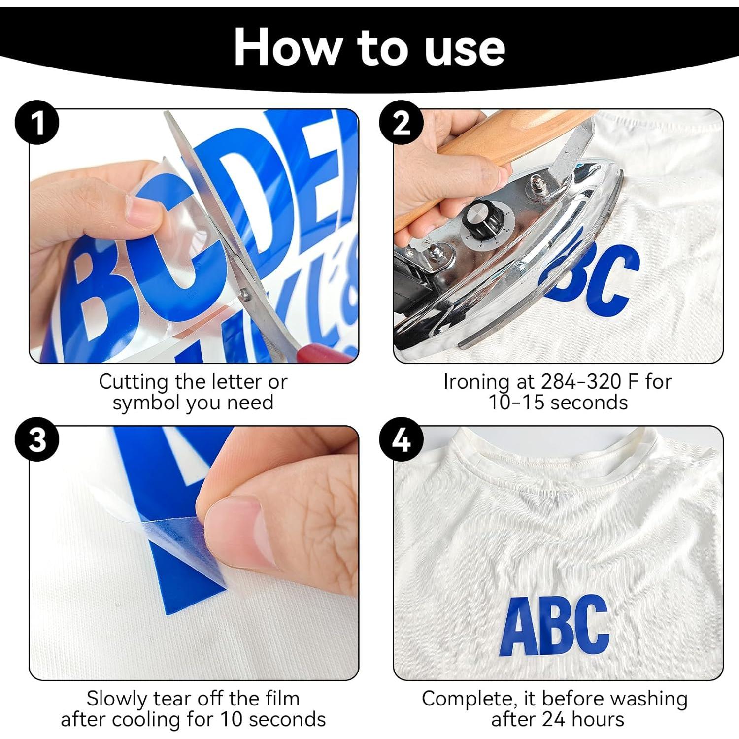 10 Hojas Letras Termoadhesivas Azules CXWLJL para Ropa