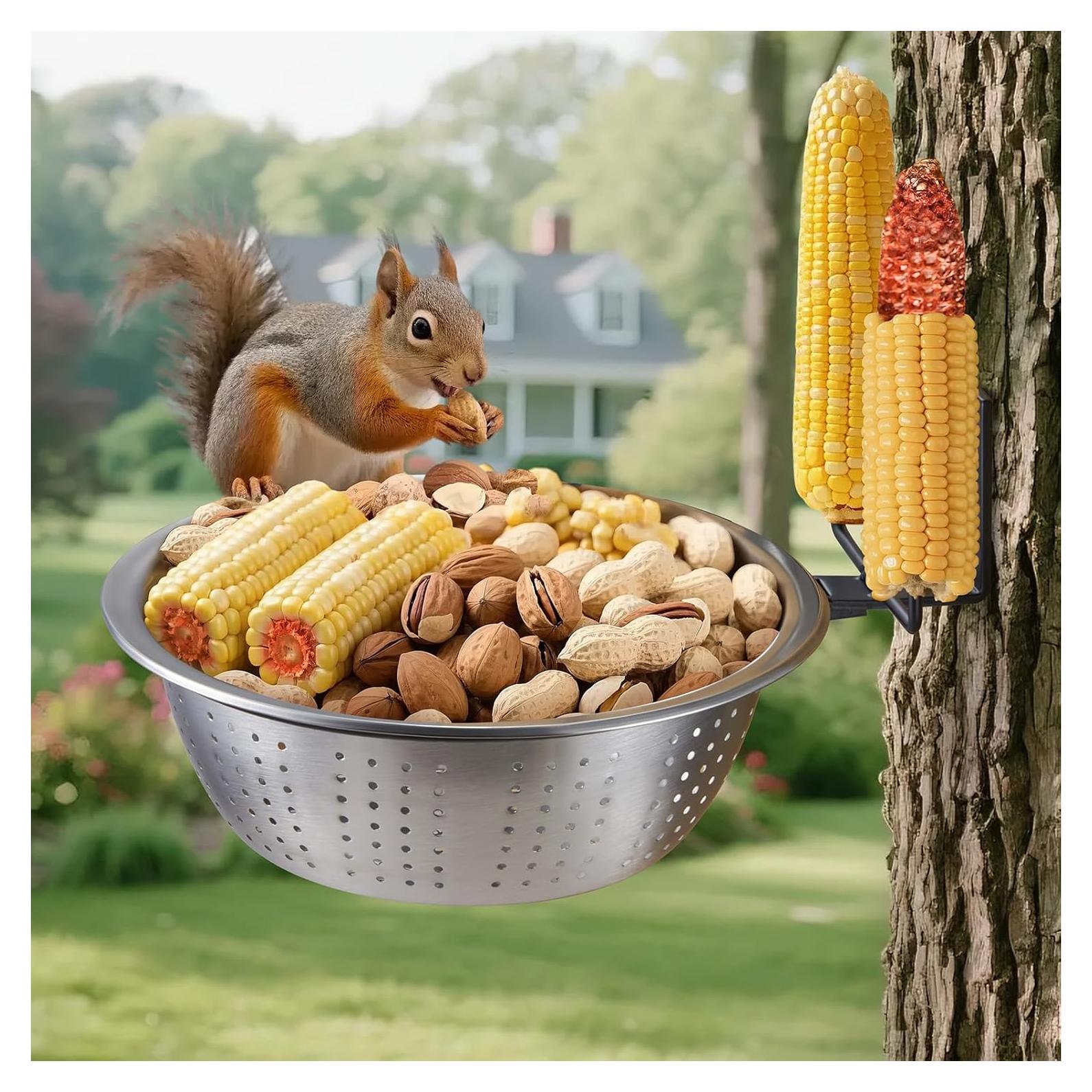 Comedero para Ardillas TKMSV de Metal con Drenaje 1.4L