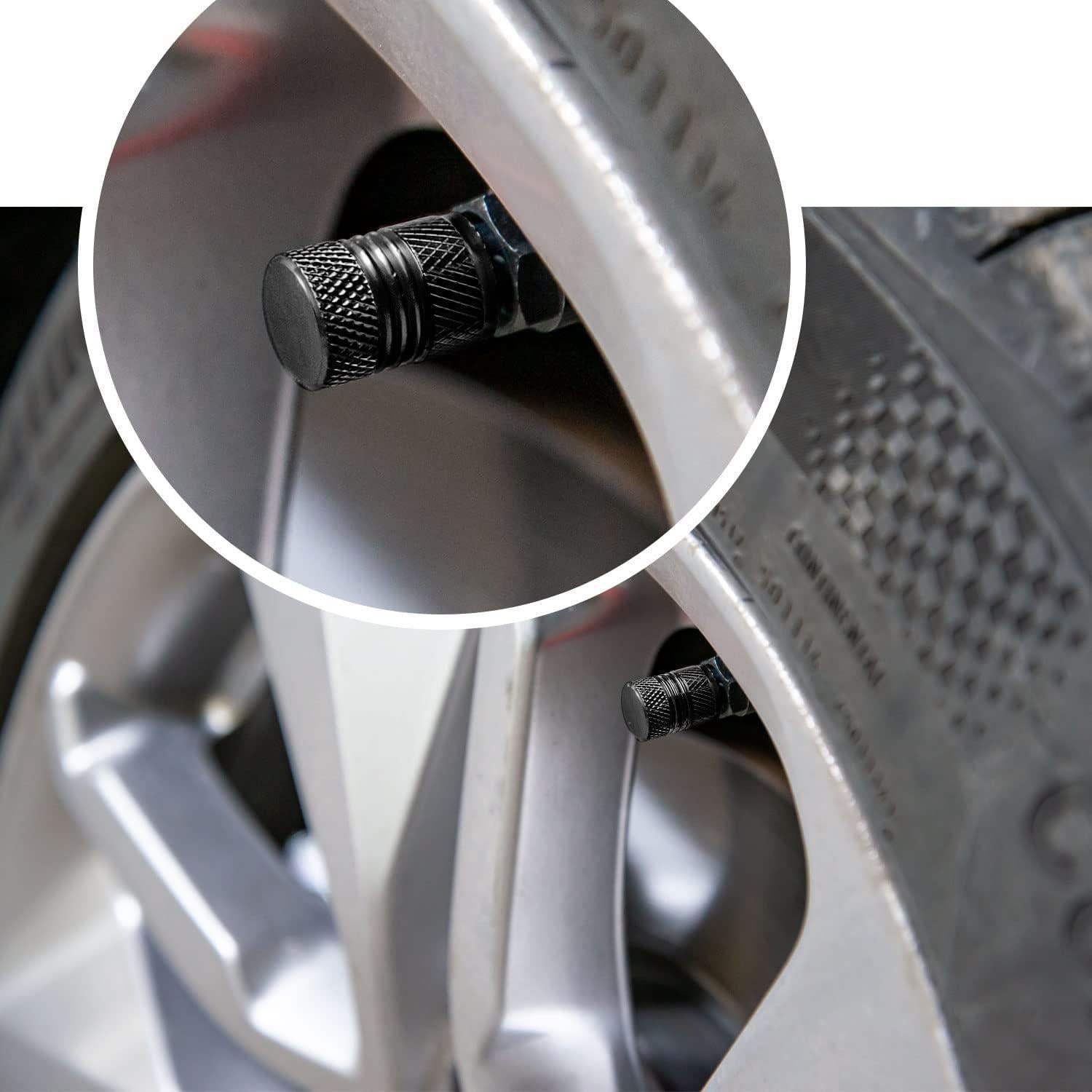 Tapas de Válvula de Neumático BAURATTI - Paquete de 8 Negro