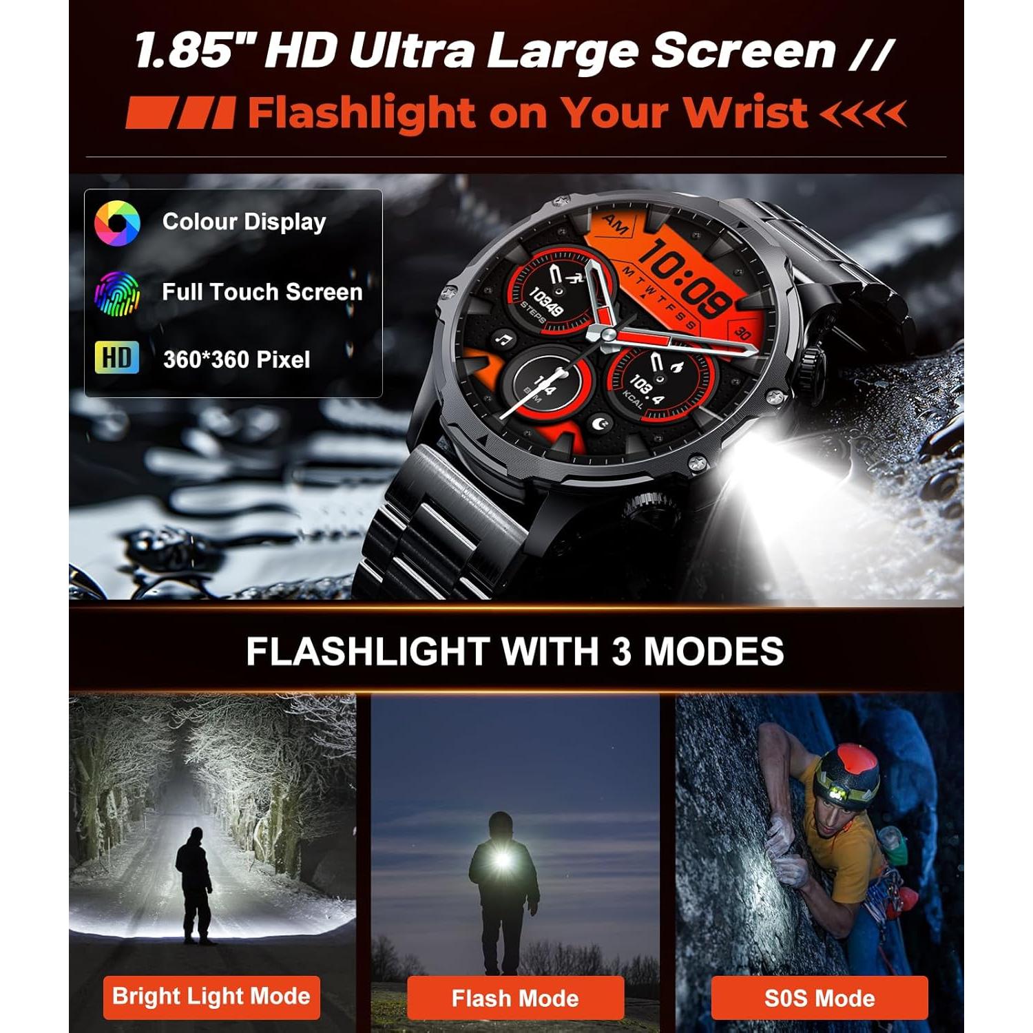 Reloj Inteligente LIGE FV15-A 1.85" HD, 800mAh, Salud y Fitness