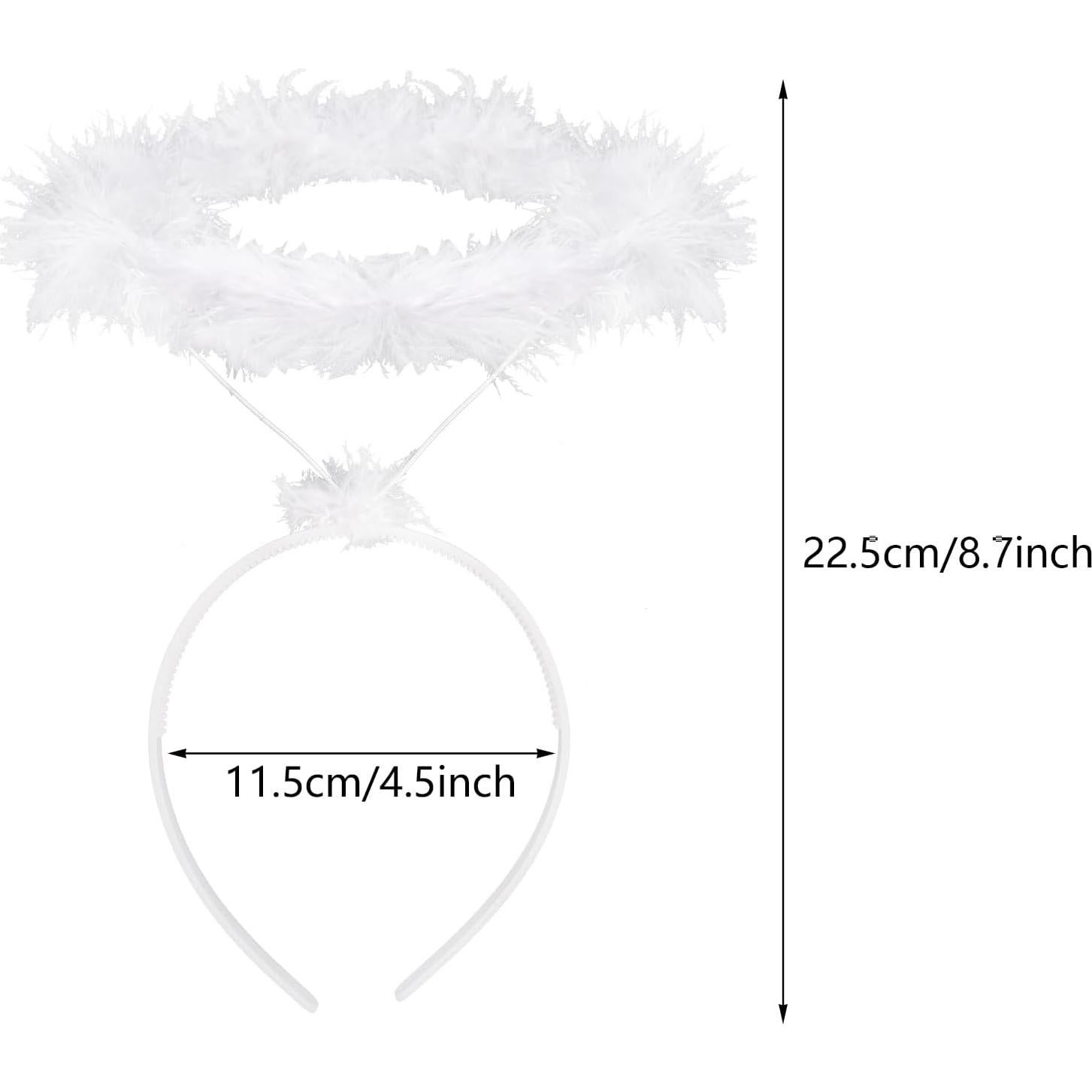 Diadema de Halo de Ángel con Plumas SUMERSHA - Fiesta Halloween