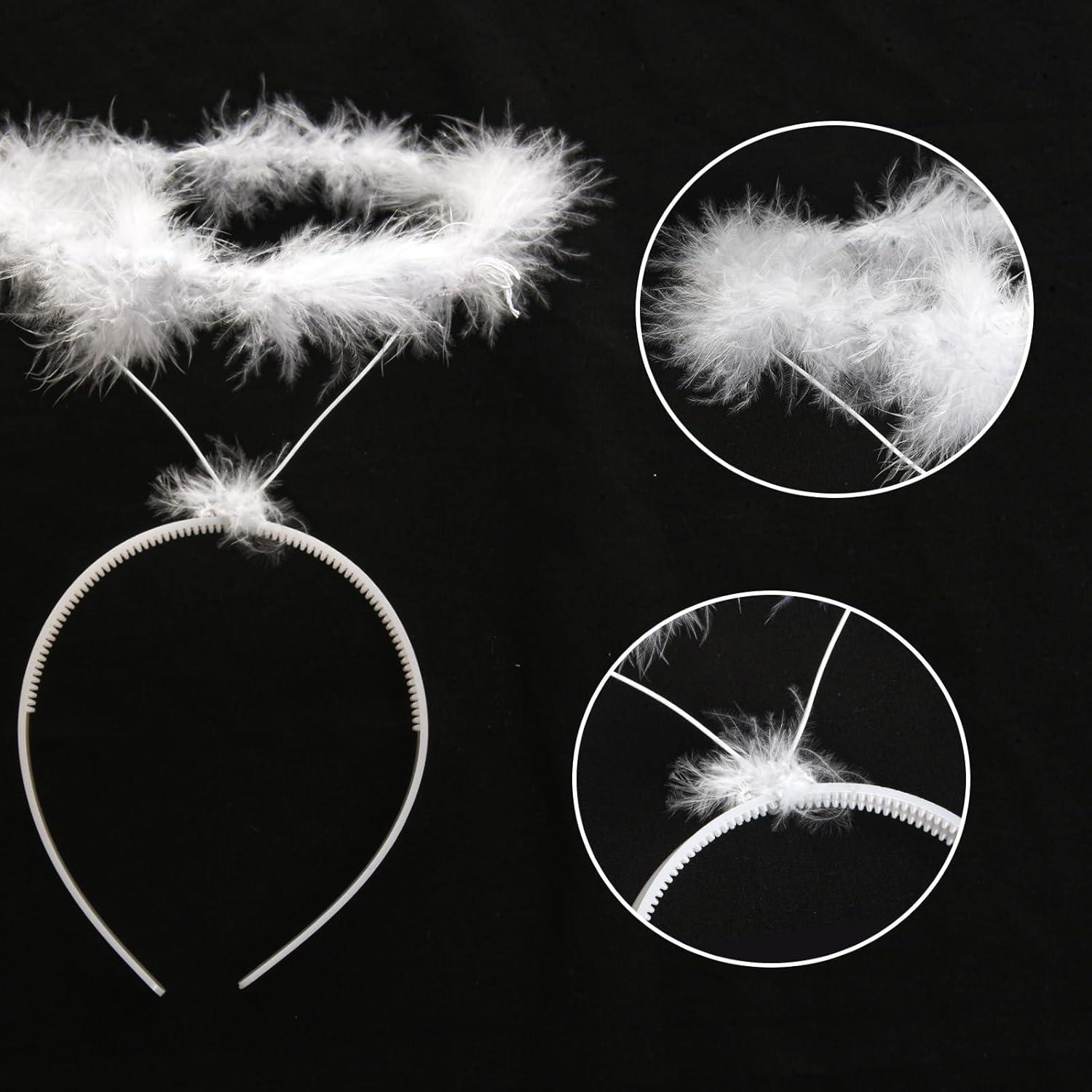 Diadema de Halo de Ángel con Plumas SUMERSHA - Fiesta Halloween