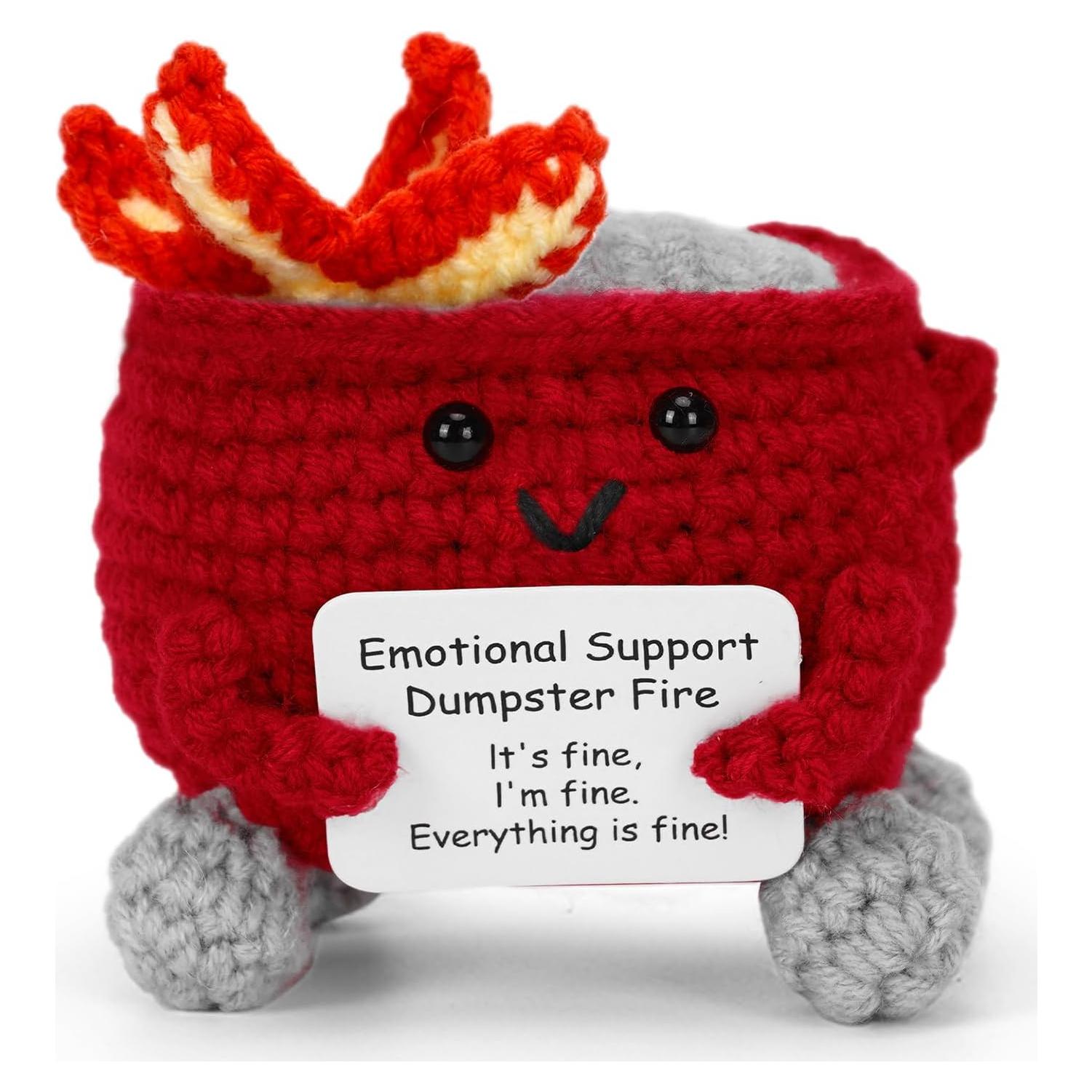 Muñeca de Ganchillo Fuego de Basura Keyrose con Tarjeta Positiva