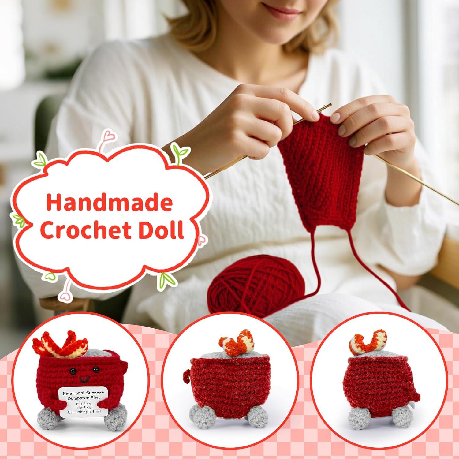 Muñeca de Ganchillo Fuego de Basura Keyrose con Tarjeta Positiva