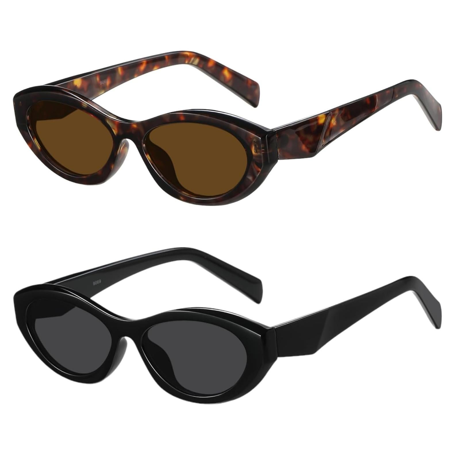 Gafas de sol ovaladas UV400 para mujer estilo retro