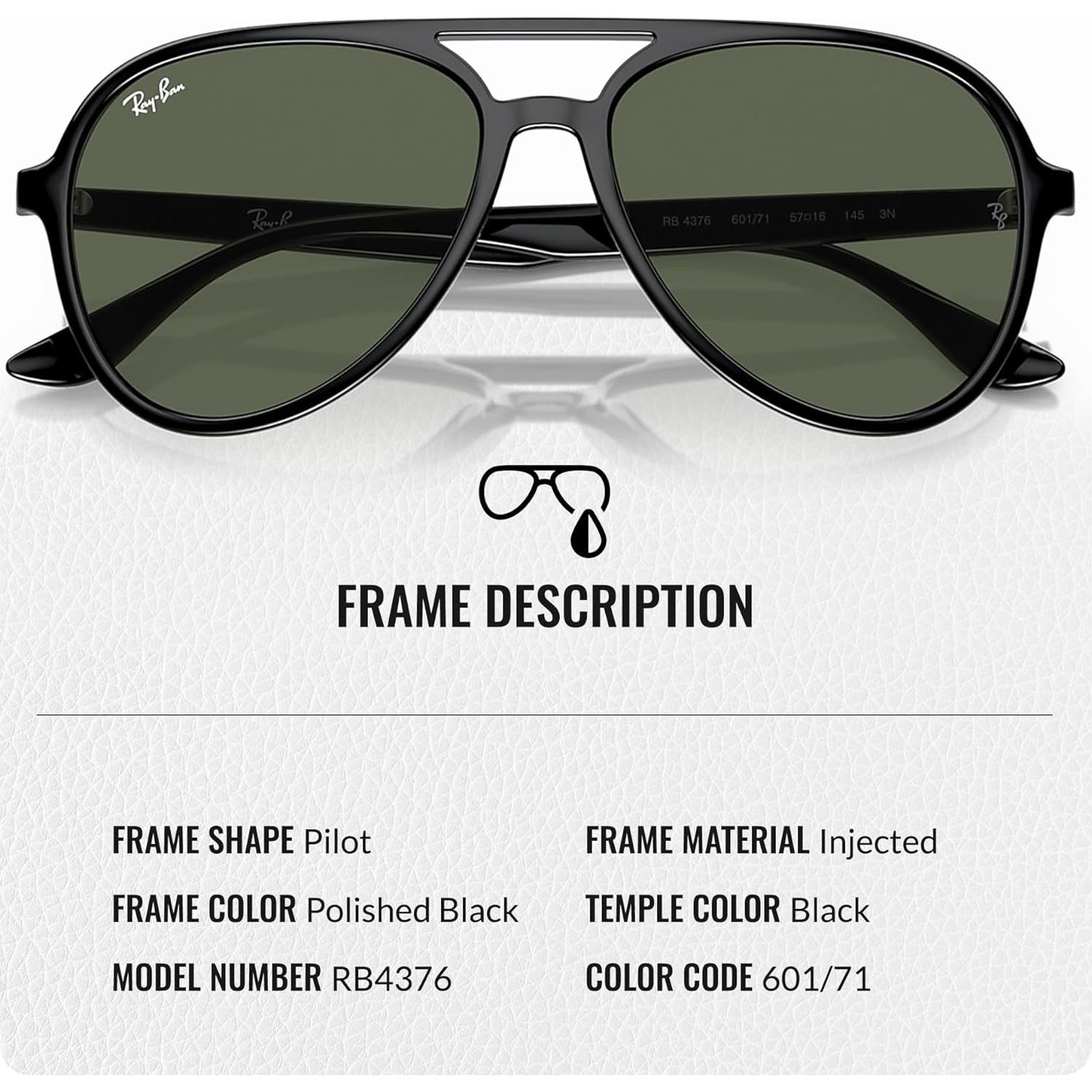 Gafas de sol Ray-Ban RB4376 piloto con lentes UV y accesorios