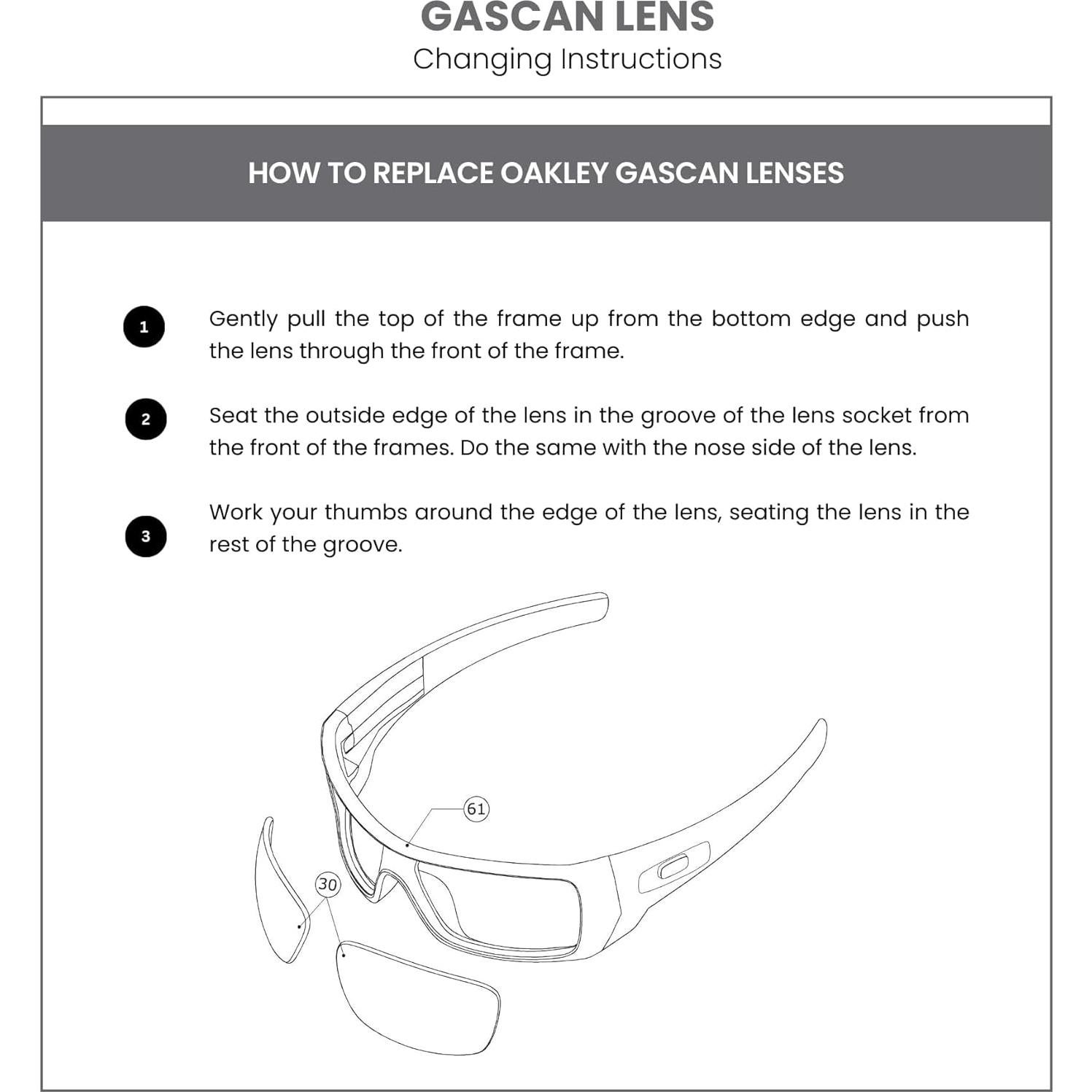 Lentes de Reemplazo Oakley Gascan OO9014 Iridium Negro + Kit