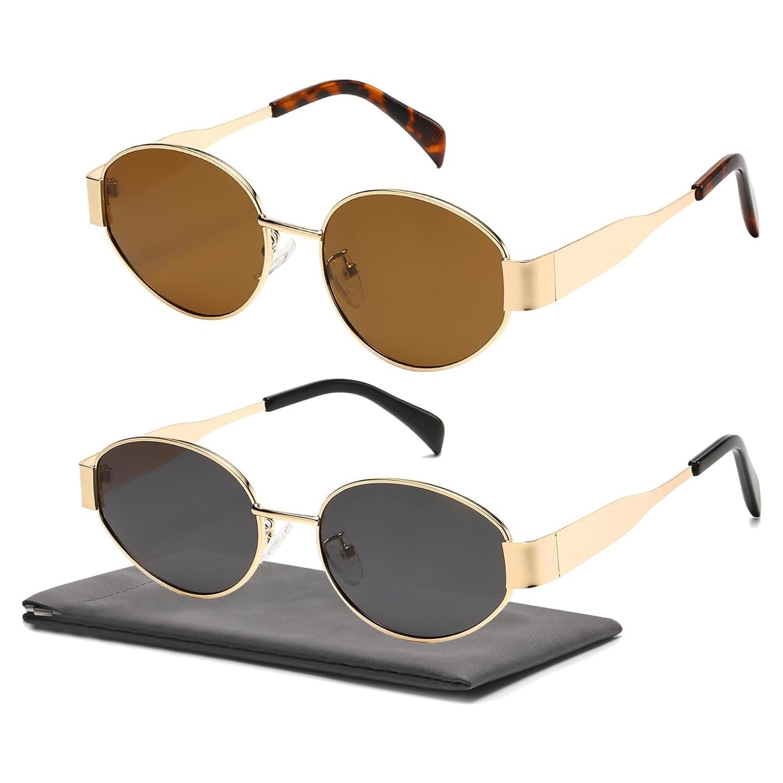 Gafas de sol ovaladas retro UV400 para adultos unisex
