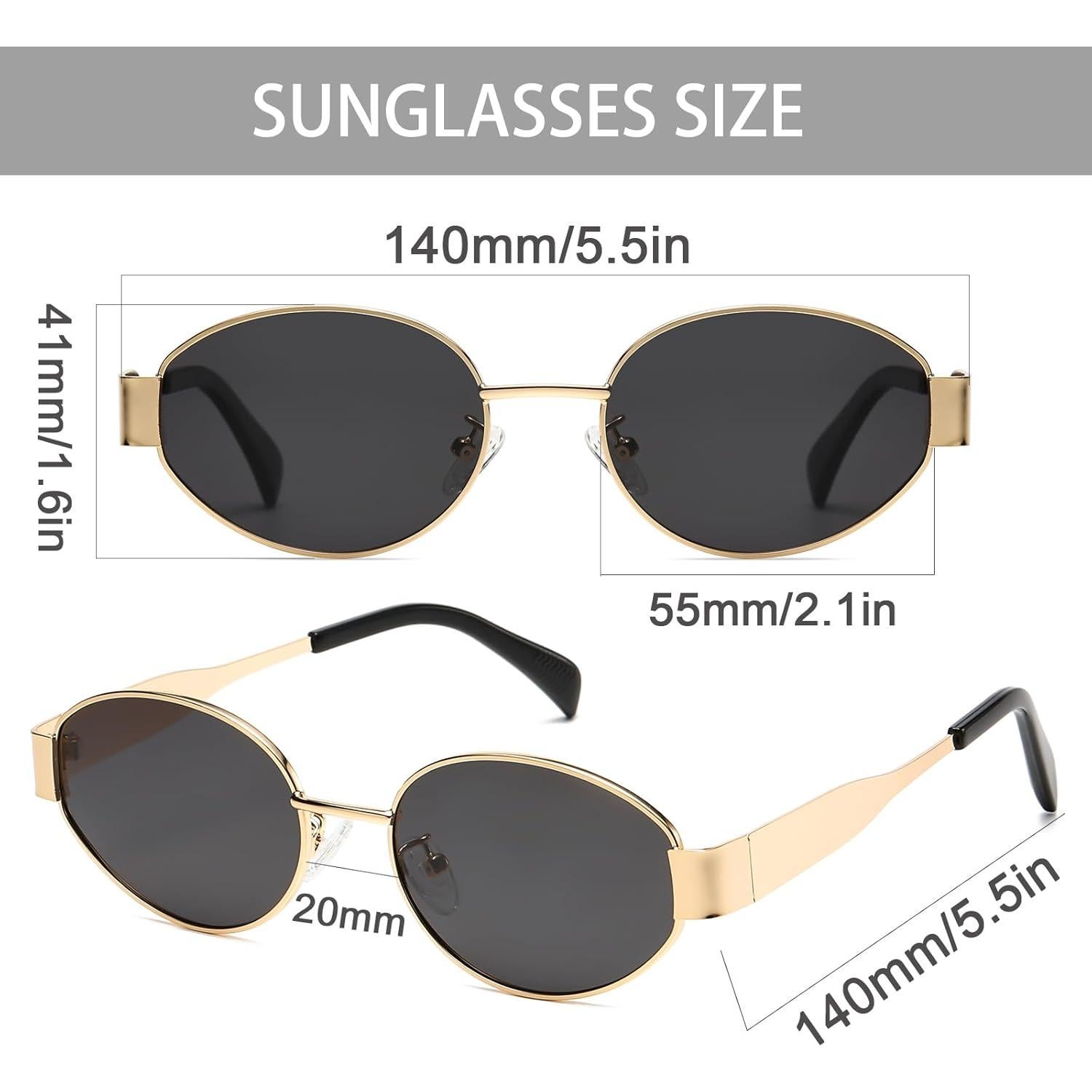 Gafas de sol ovaladas retro UV400 para adultos unisex