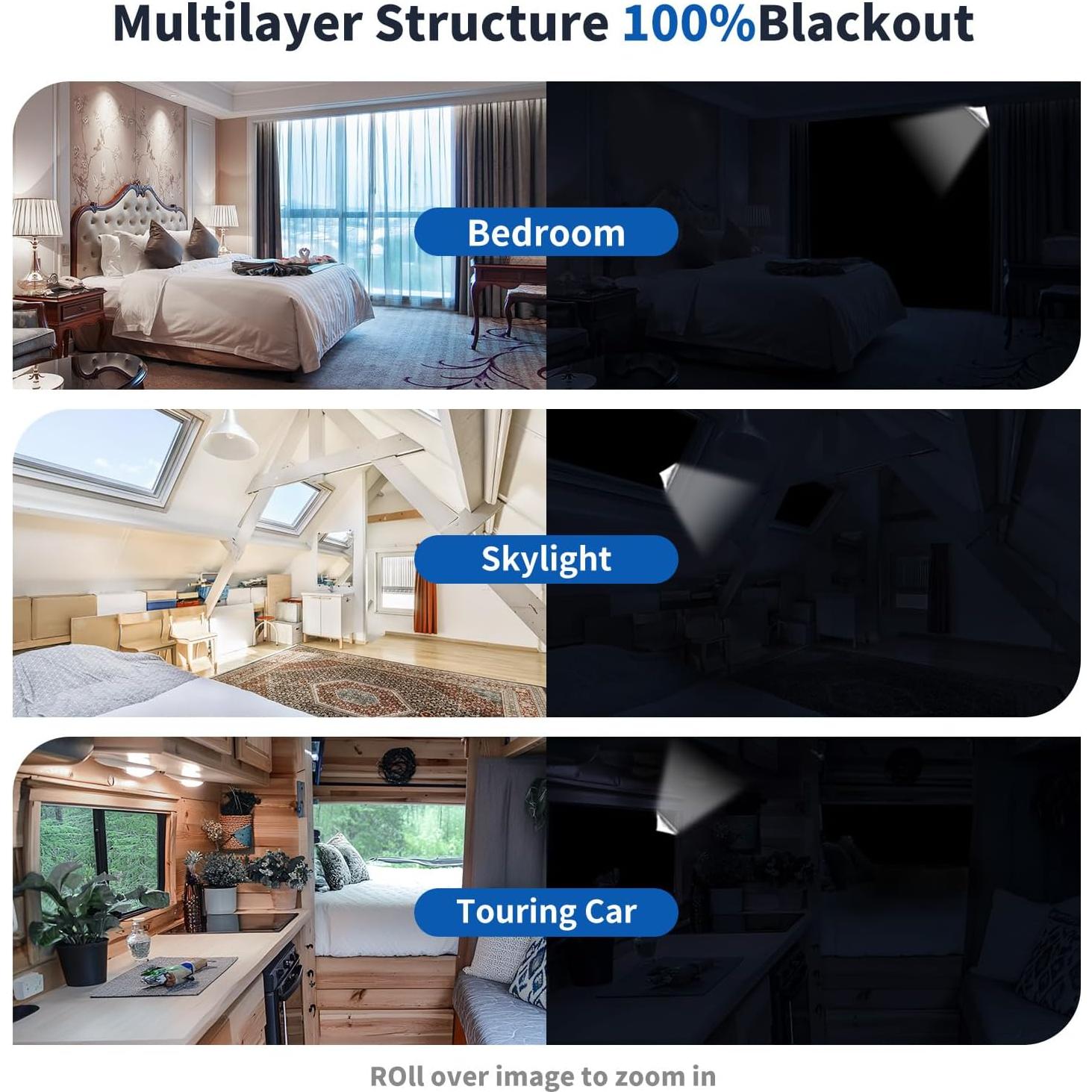 Cortina Blackout AIFOTO 100% Poliéster 67x127cm Negro