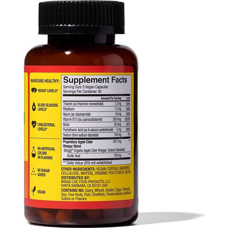 Cápsulas de Vinagre de Sidra de Manzana Bragg 90 Unidades