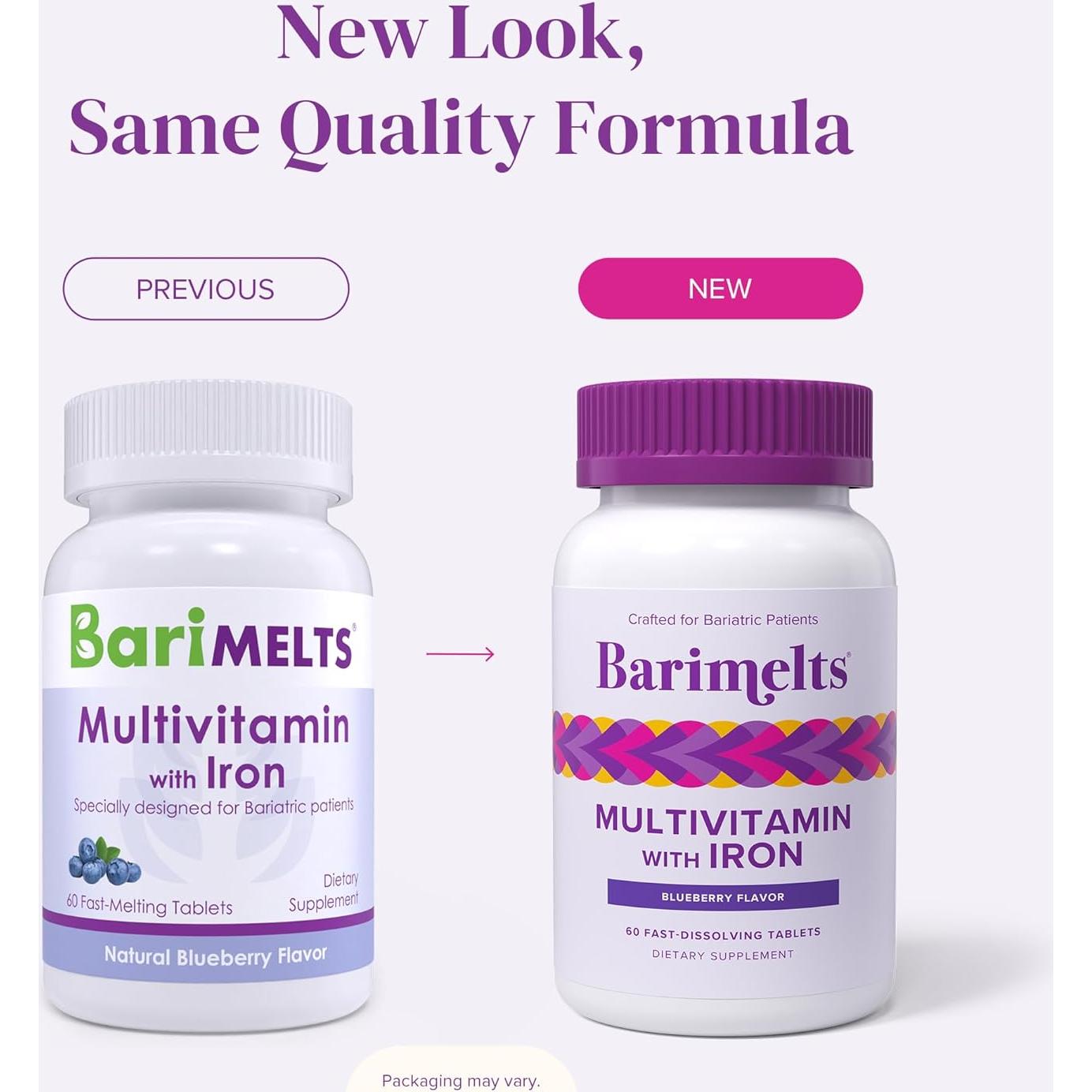 Multivitamina Bariátrica BariMelts con Hierro 60 Tabletas Arándano