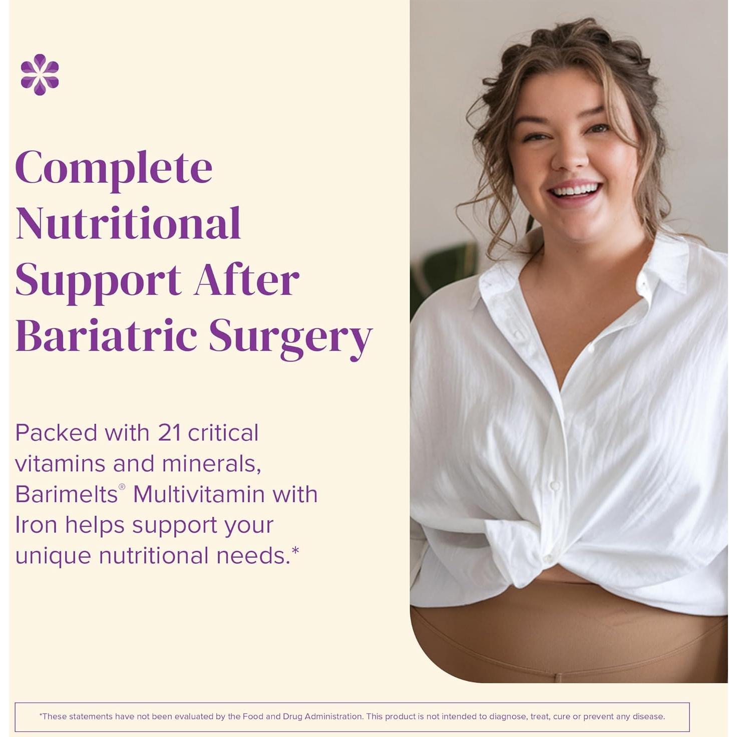 Multivitamina Bariátrica BariMelts con Hierro 60 Tabletas Arándano