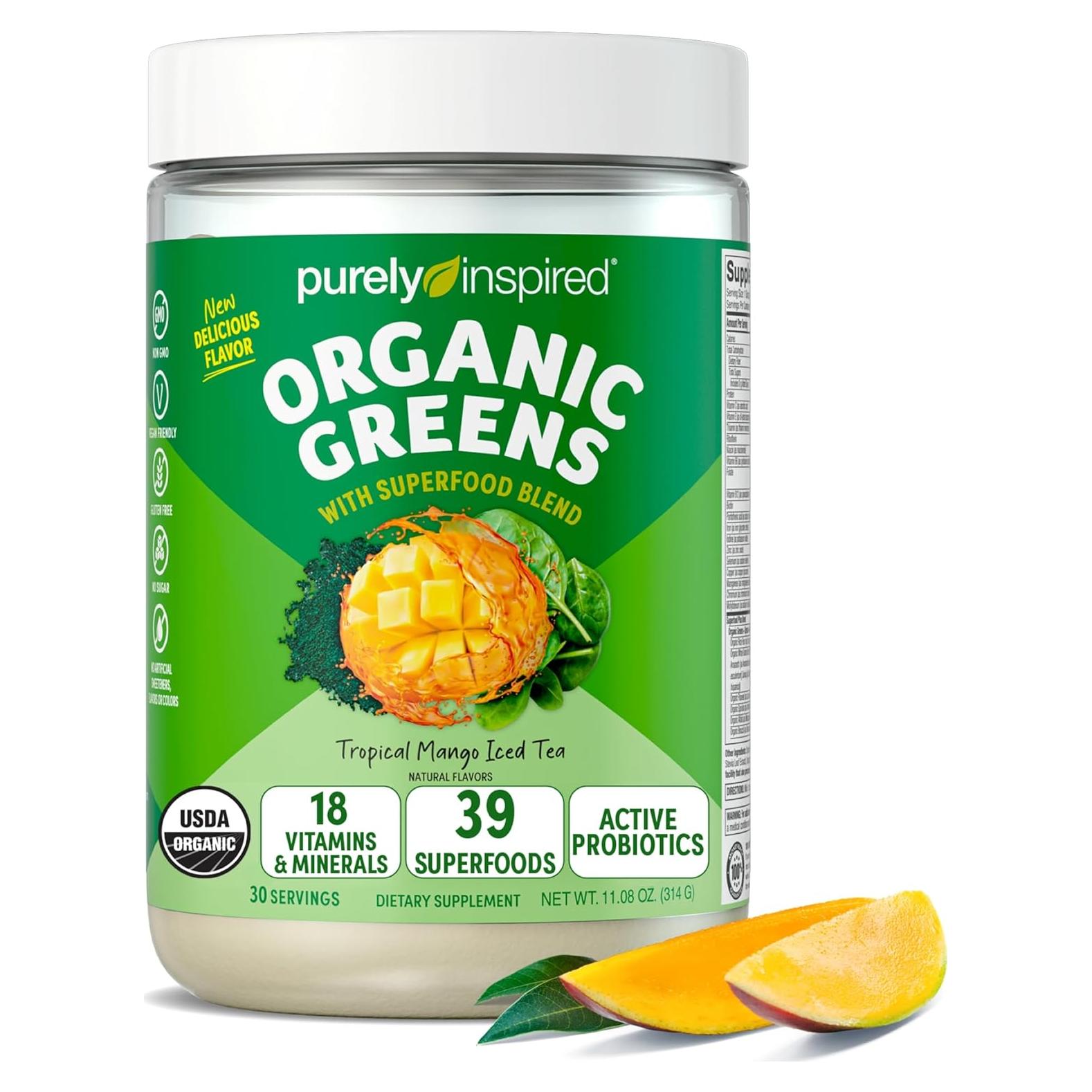 Batido Verde Orgánico Purely Inspired 311g Sabor Mango