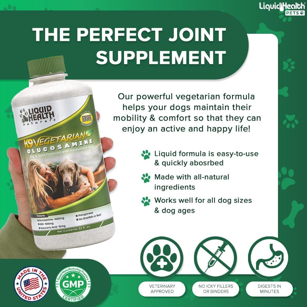 Liquid Health K9 Jugo Vegetariano de Glucosamina 3 Paquete