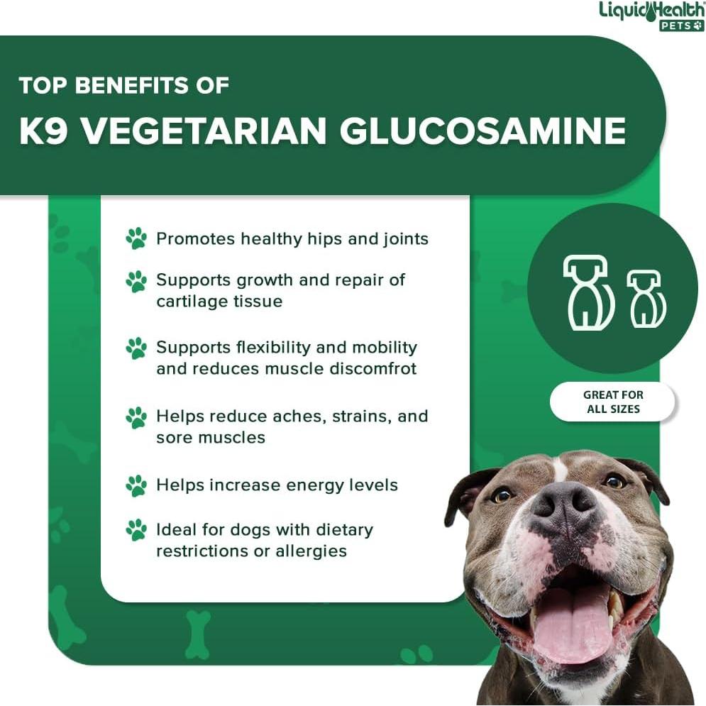 Liquid Health K9 Jugo Vegetariano de Glucosamina 3 Paquete