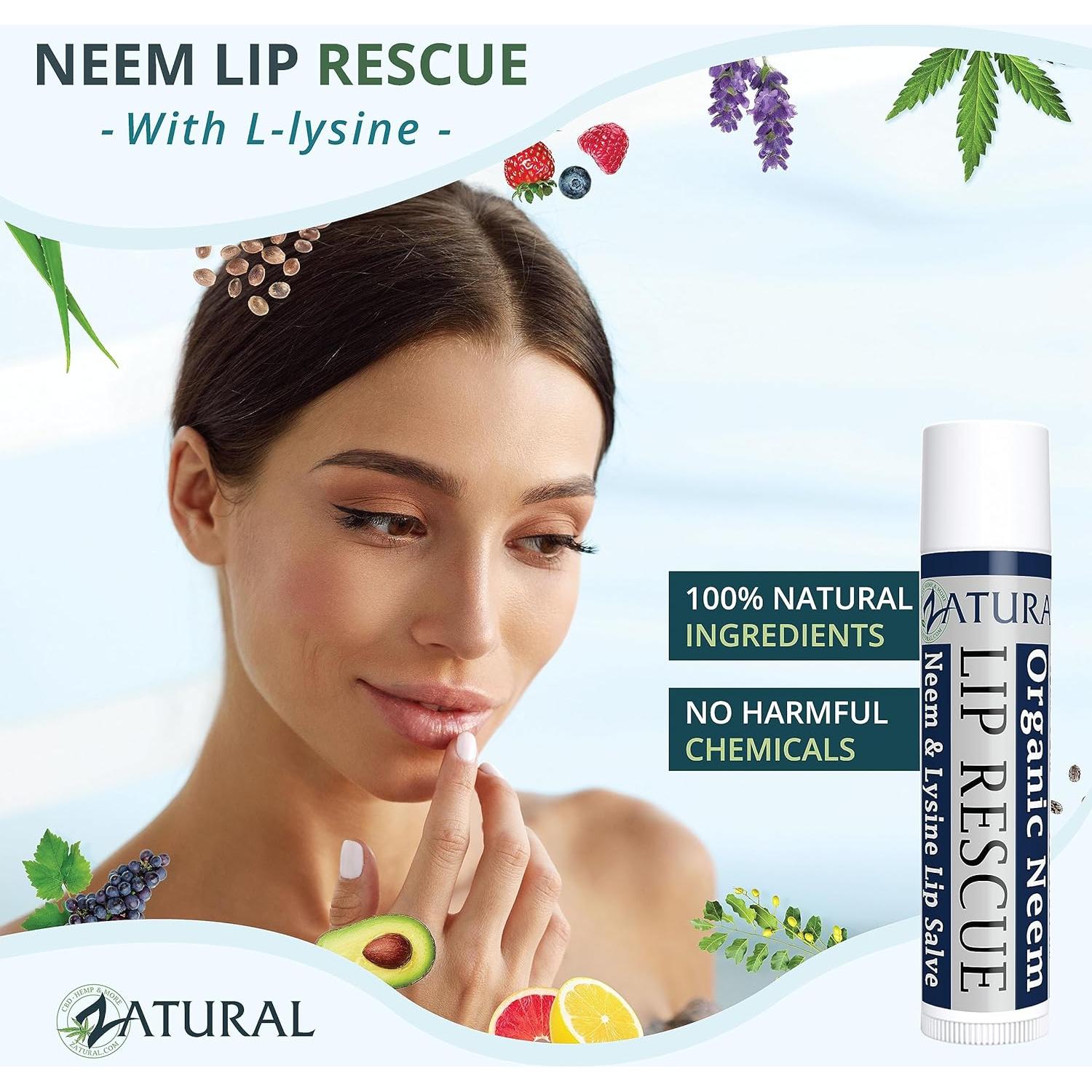 Bálsamo Labial Zatural Neem con L-Lisina 15cm Hidratante