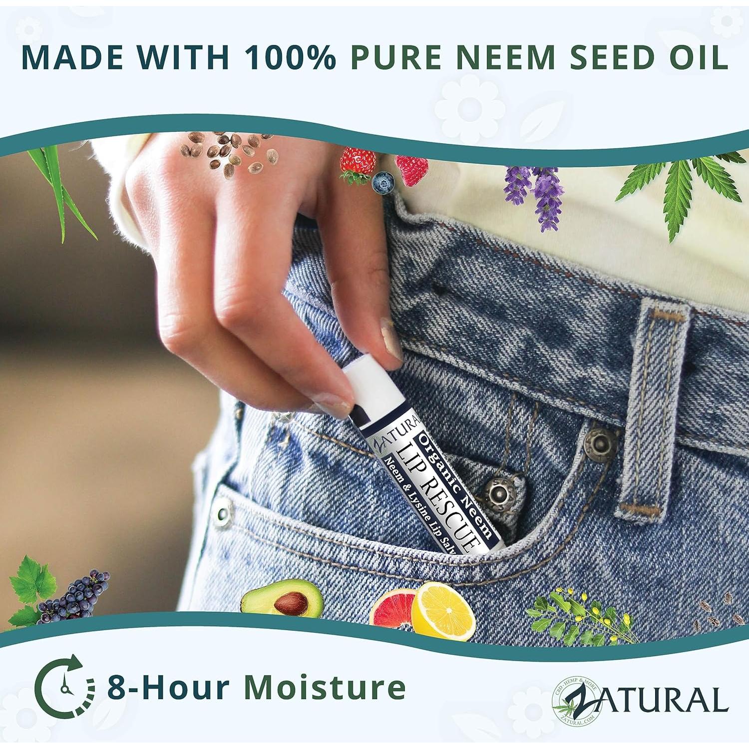 Bálsamo Labial Zatural Neem con L-Lisina 15cm Hidratante