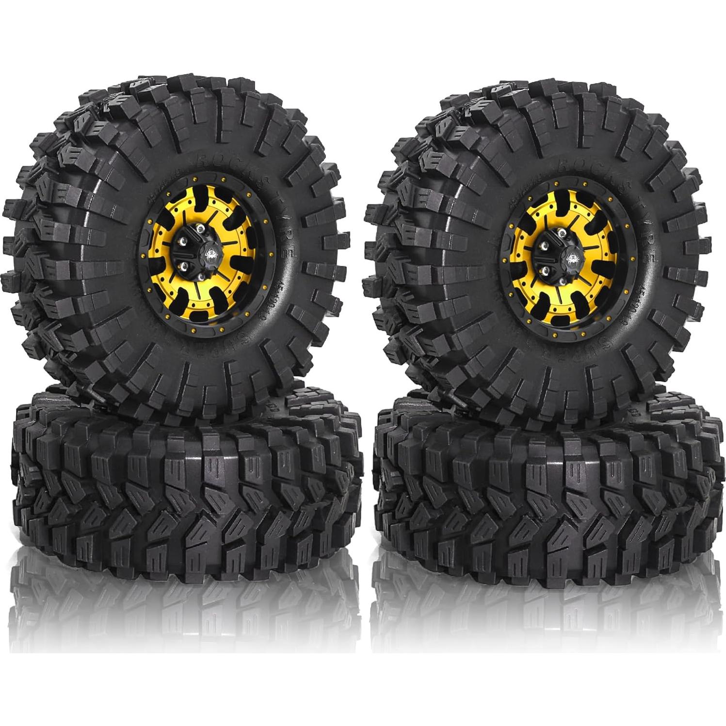 Ruedas y Neumáticos Beadlock 1.9 REDSPIDER para RC 1/10 Oro