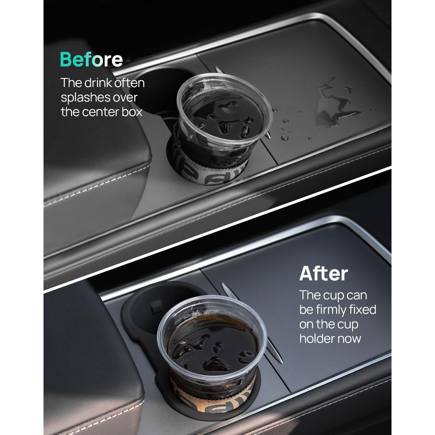 Inserto Portavasos HALOBLK para Tesla Model Y y 3 2021-2024