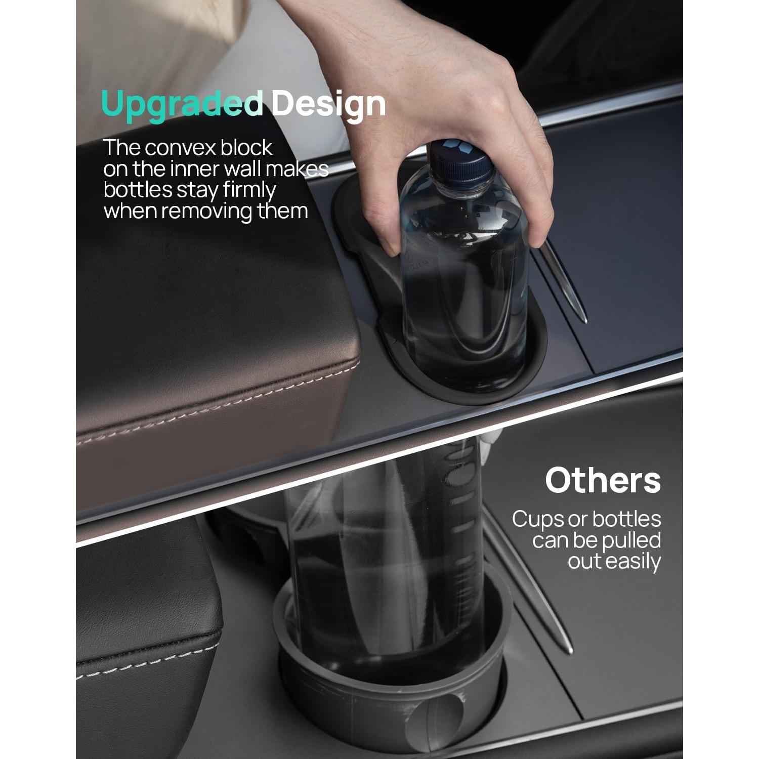 Inserto Portavasos HALOBLK para Tesla Model Y y 3 2021-2024